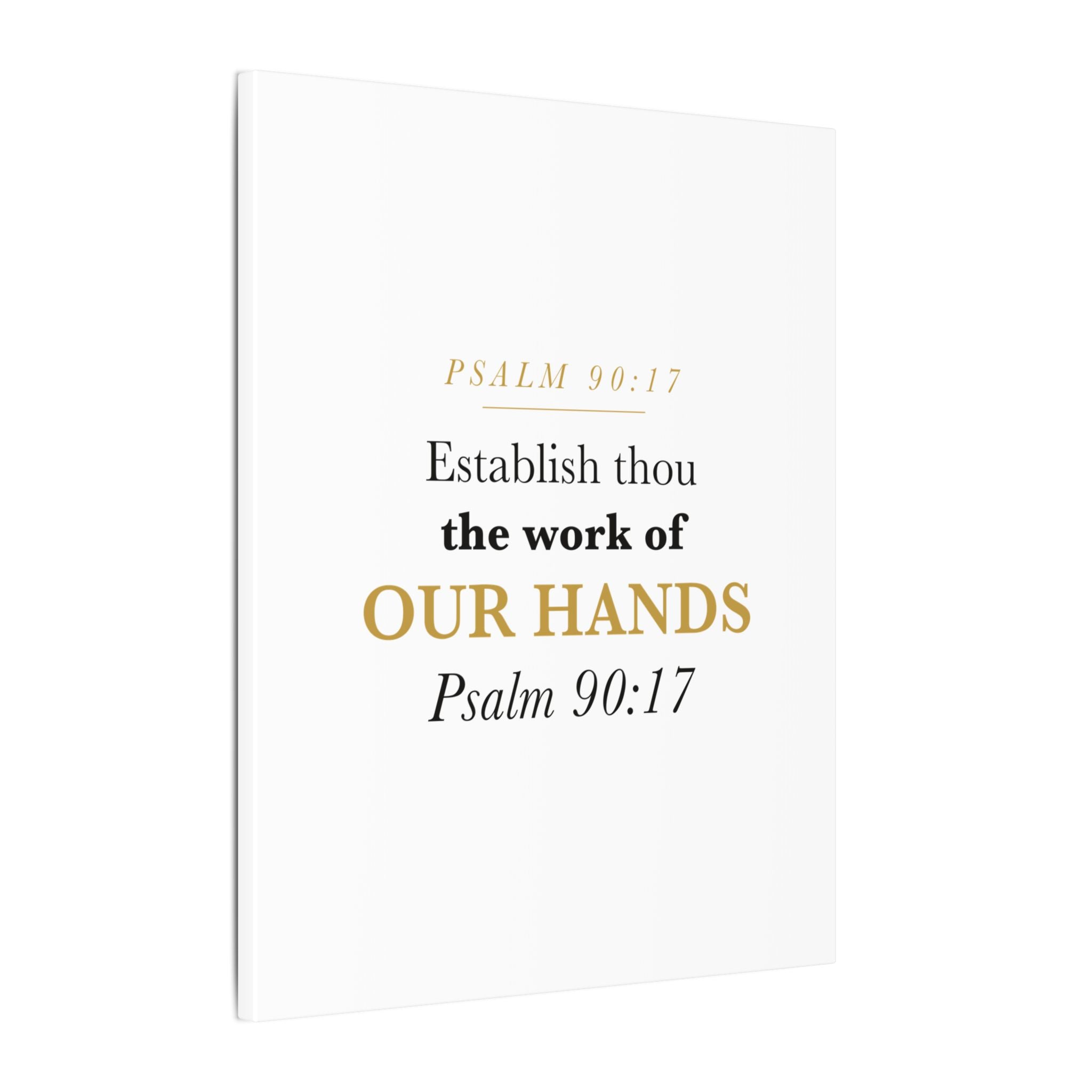 Establish the Work of Our Hands Psalm 90:17 Retirement Gift Canvas | Elegant Serif Christian Wall Art for Retiree