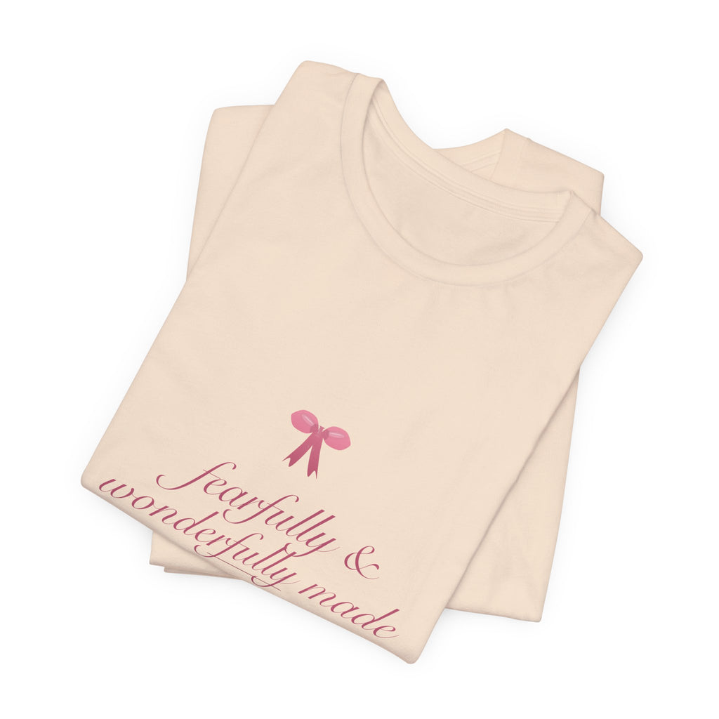Fearfully & Wonderfully Made Shirt, Coquette Christian Tee, Soft Girl Faith Aesthetic, Bible Verse