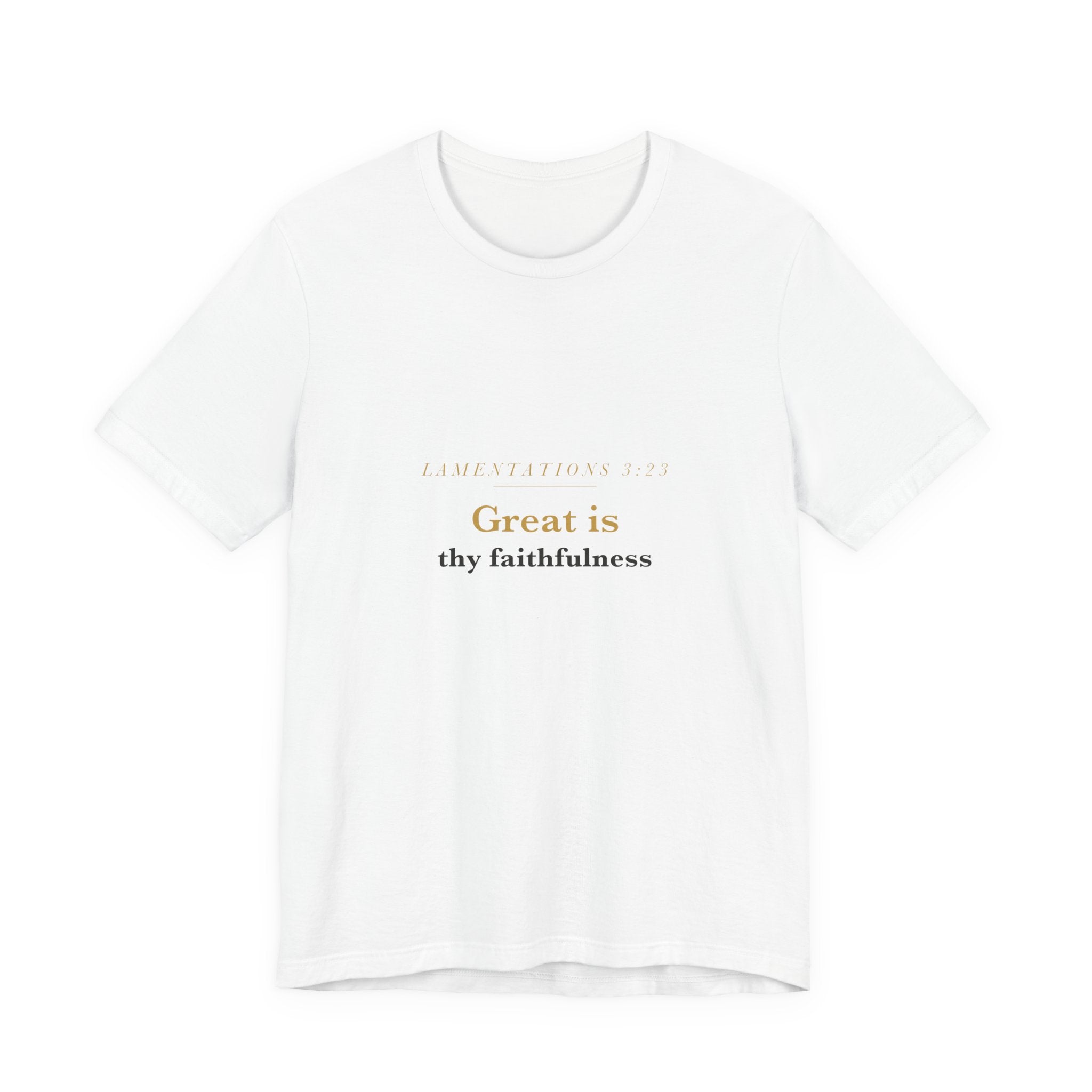 Great Is Thy Faithfulness — Lamentations 3:23 Scripture Tee · Light