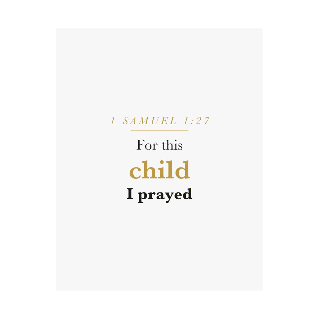 1 Samuel 1:27 — For This Child I Prayed