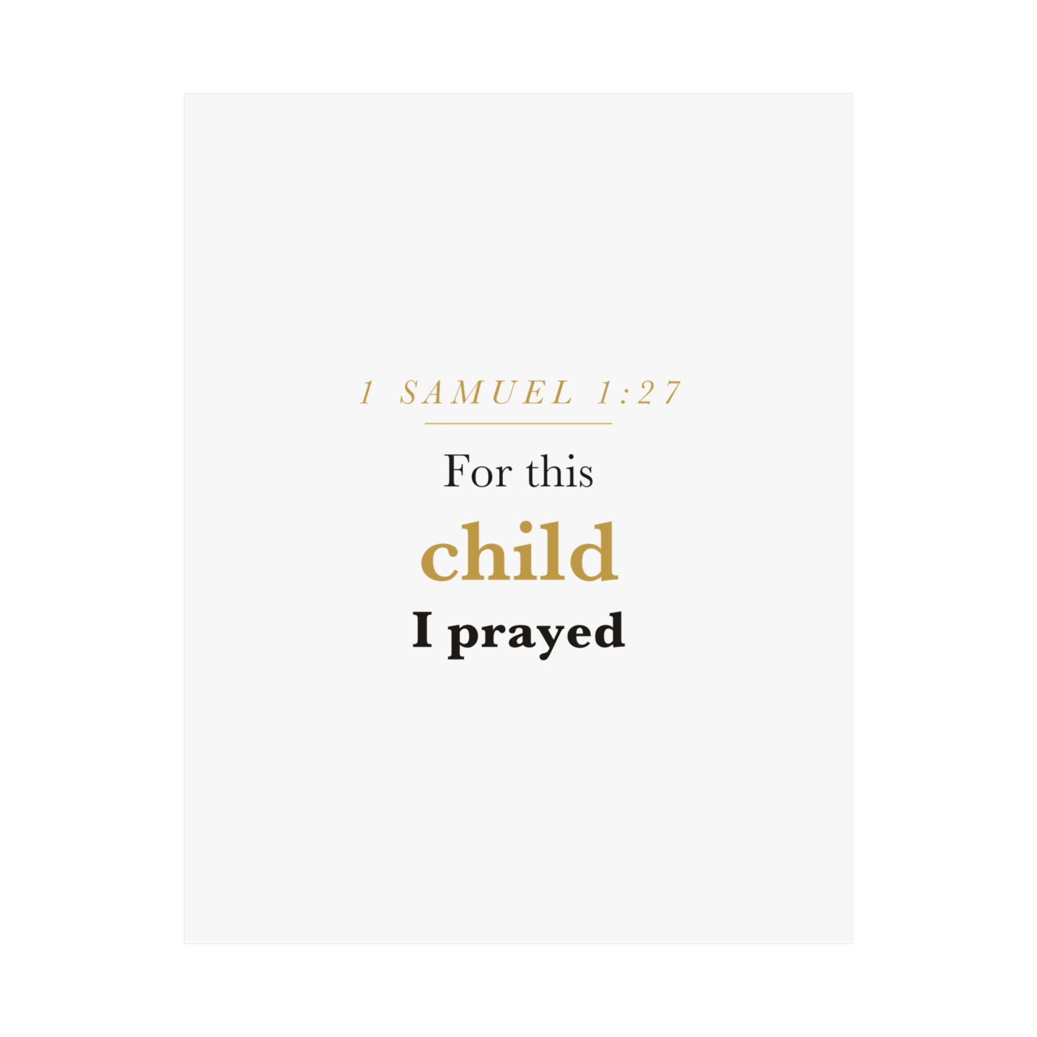 1 Samuel 1:27 — For This Child I Prayed