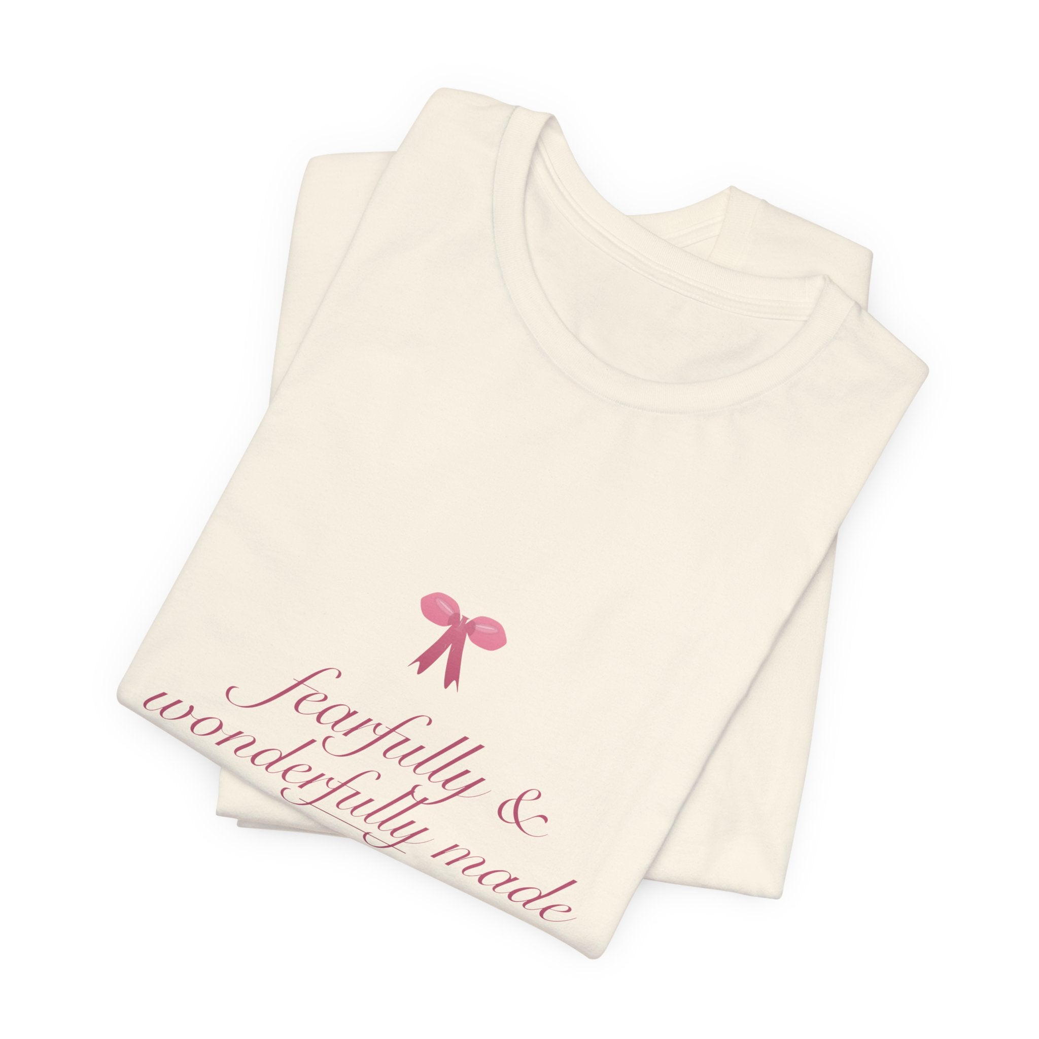 Fearfully & Wonderfully Made Shirt, Coquette Christian Tee, Soft Girl Faith Aesthetic, Bible Verse