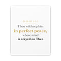 Perfect Peace Bible Verse Canvas — Whose Mind Is Stayed on Thee, Isaiah 26:3 Minimalist Neutral Scripture Wall Art