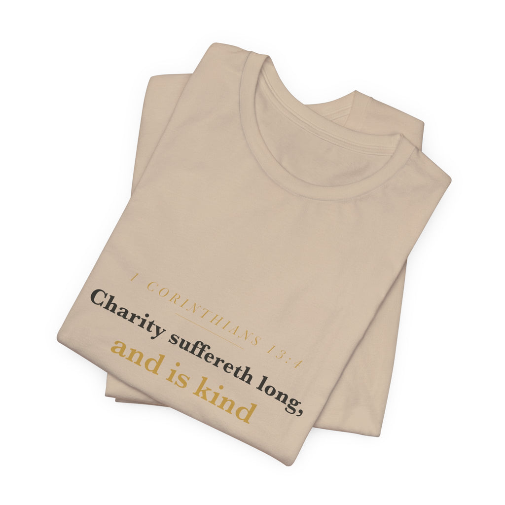 Charity Suffereth Long — 1 Corinthians 13:4 Scripture Tee · Light