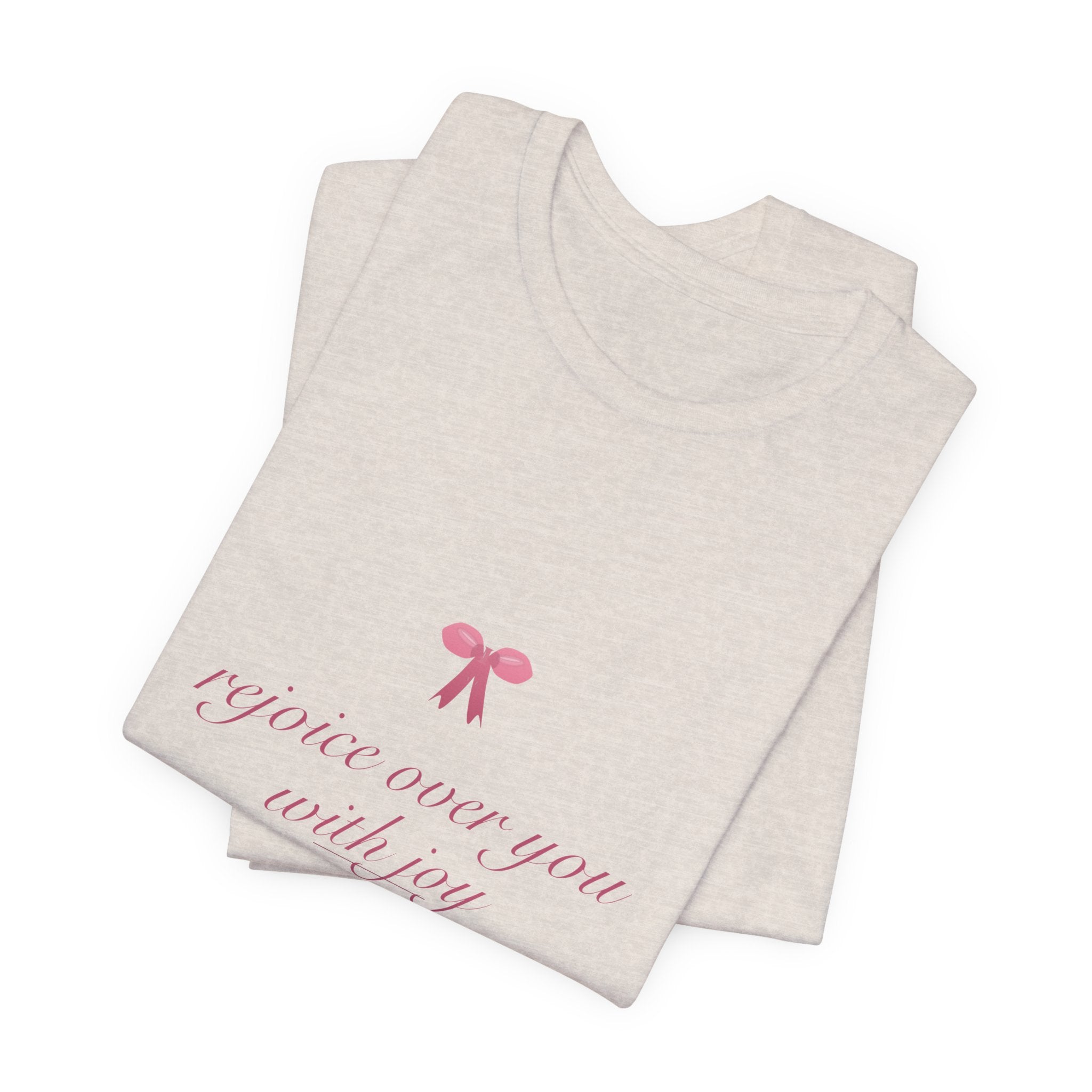 Rejoice Over You With Joy Shirt, Coquette Christian Tee, Soft Girl Faith Aesthetic, Bible Verse