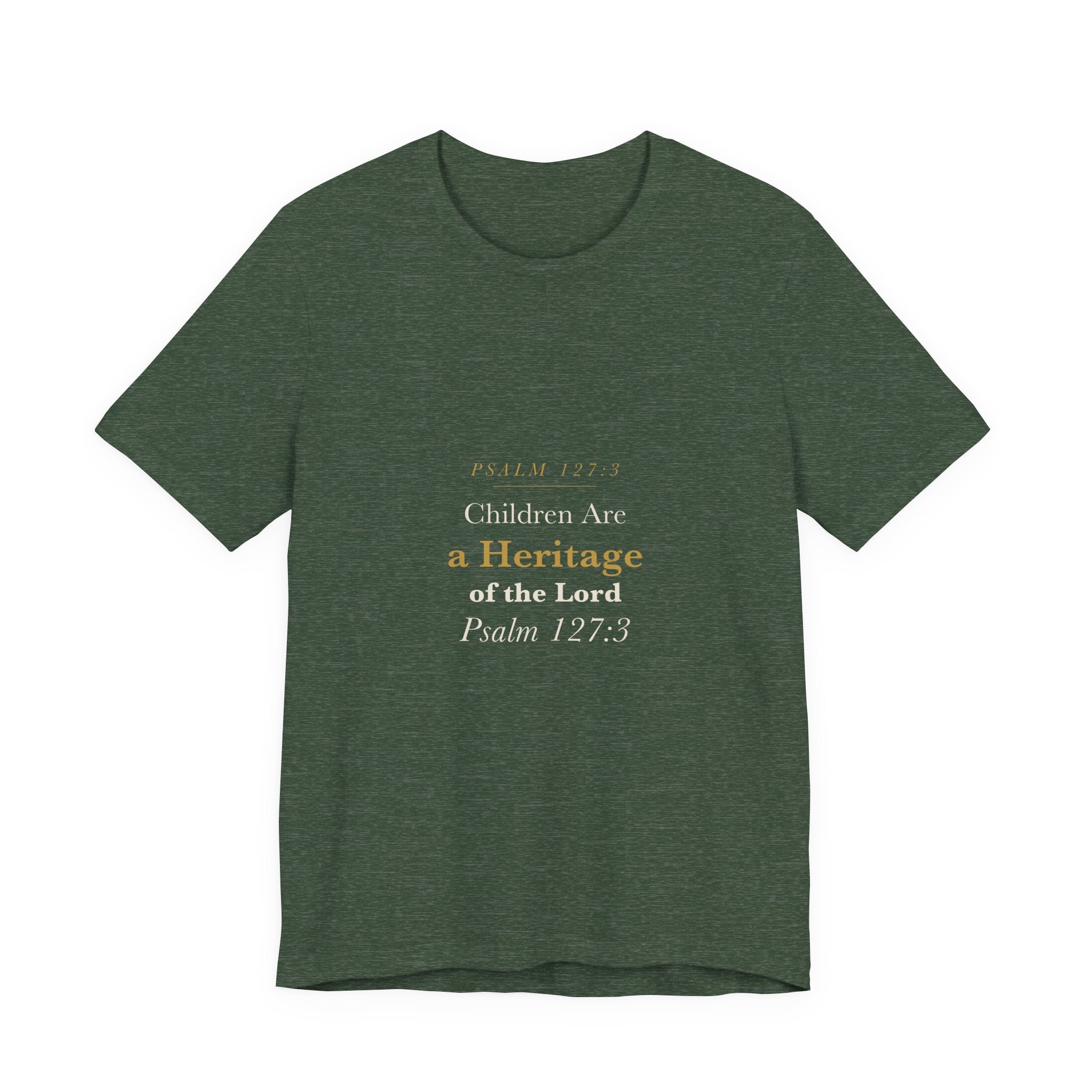Children Are a Heritage of the Lord - Psalm 127:3 Father's Day Christian Dad Scripture Shirt - Elegant Serif Tee (Dark)