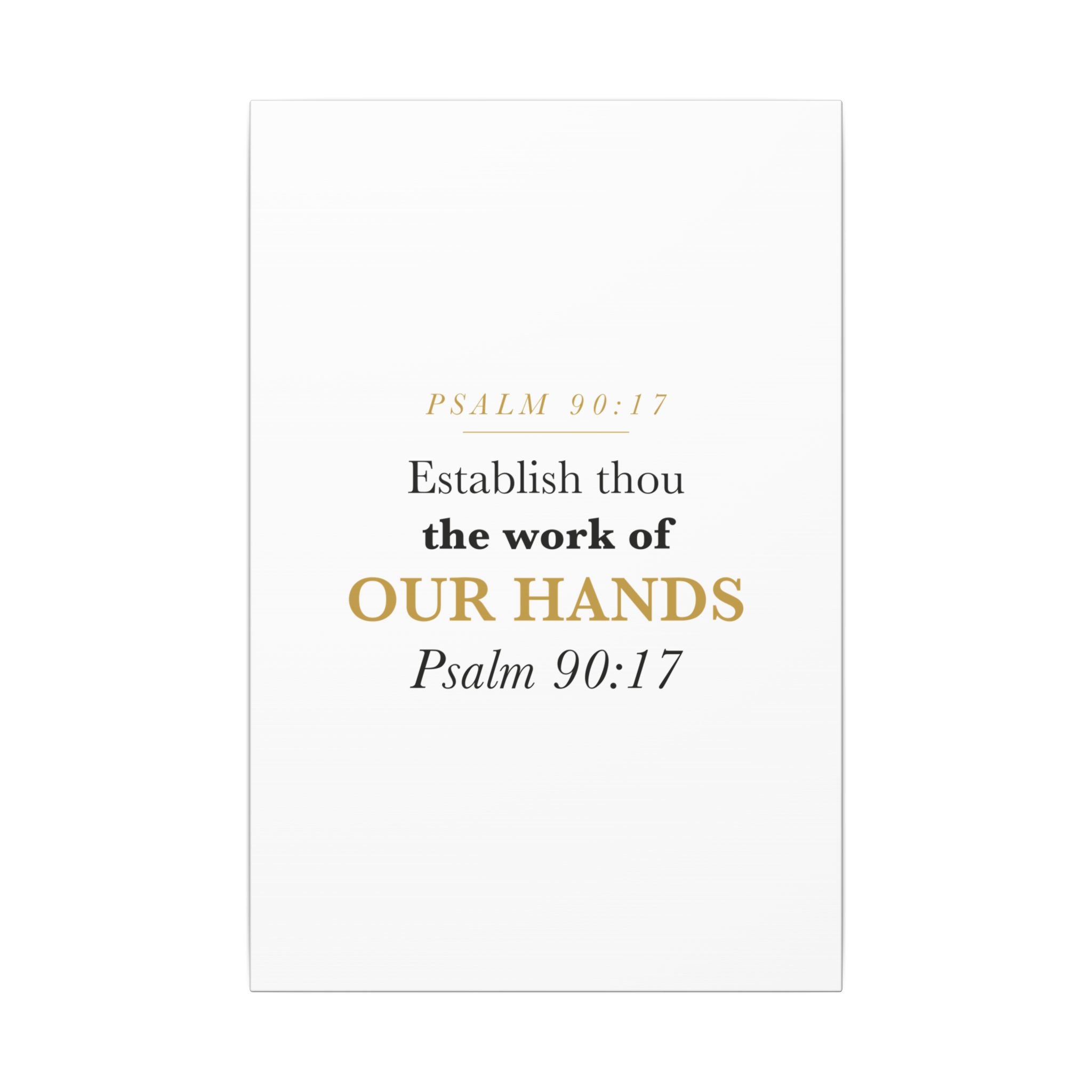 Establish the Work of Our Hands Psalm 90:17 Retirement Gift Canvas | Elegant Serif Christian Wall Art for Retiree