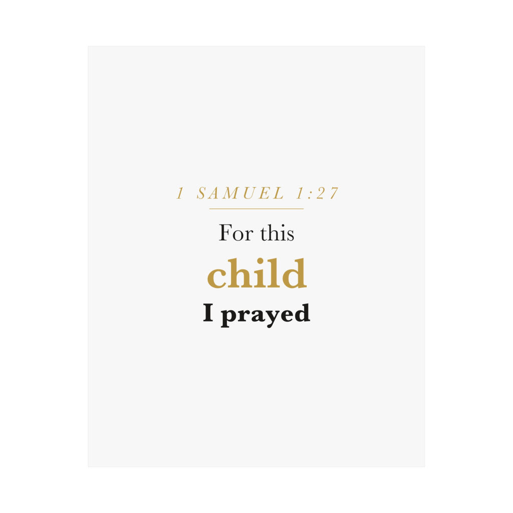 1 Samuel 1:27 — For This Child I Prayed