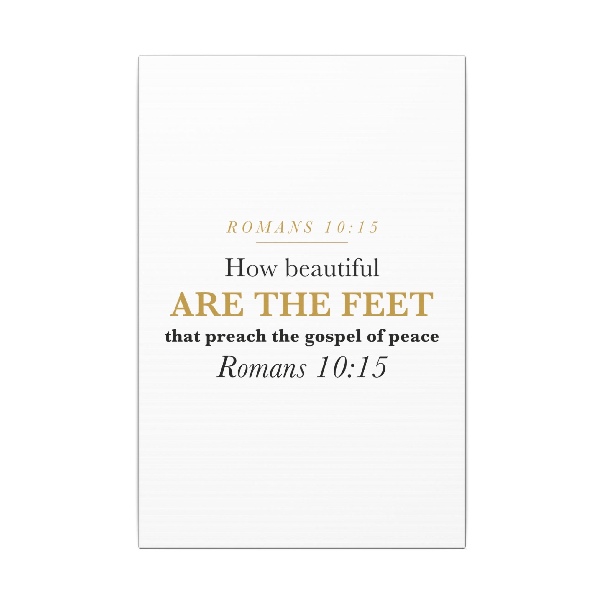 How Beautiful Are the Feet Romans 10:15 Missionary Sending Gift Canvas | Elegant Christian Wall Art for Missions Commissioning