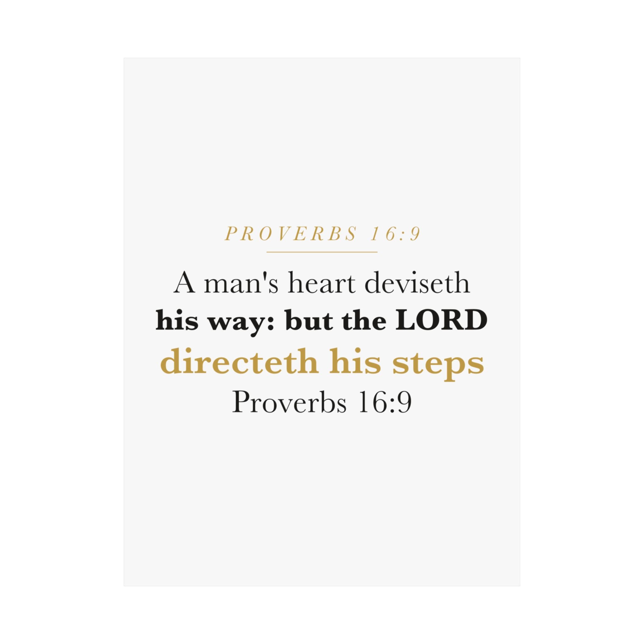 The LORD Directeth His Steps Proverbs 16:9 New Job Promotion Gift Poster | Minimalist Christian Print for New Career