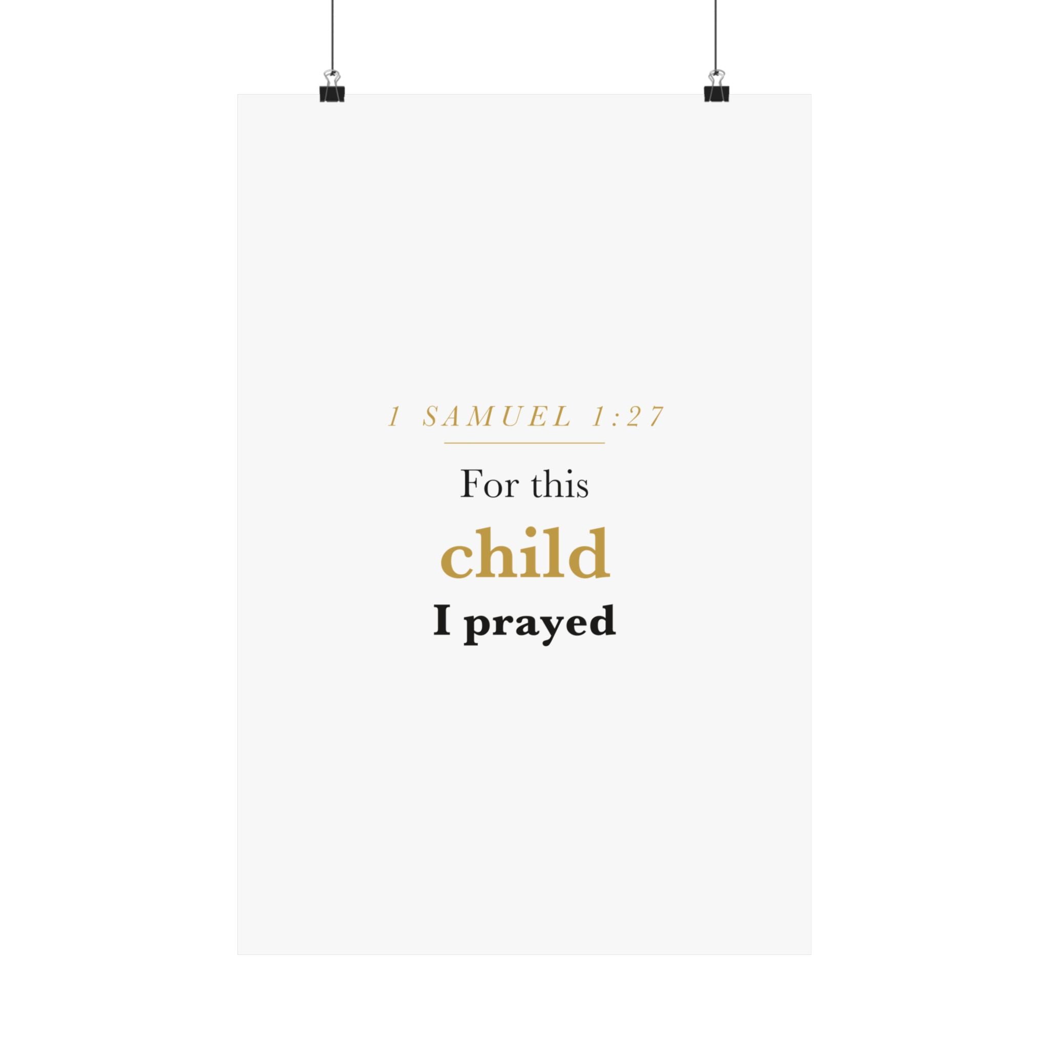 1 Samuel 1:27 — For This Child I Prayed