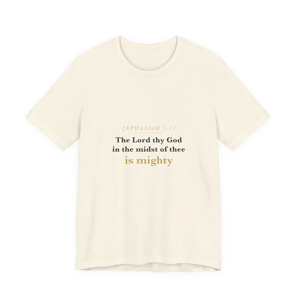 In the Midst of Thee — Zephaniah 3:17 Scripture Tee · Light