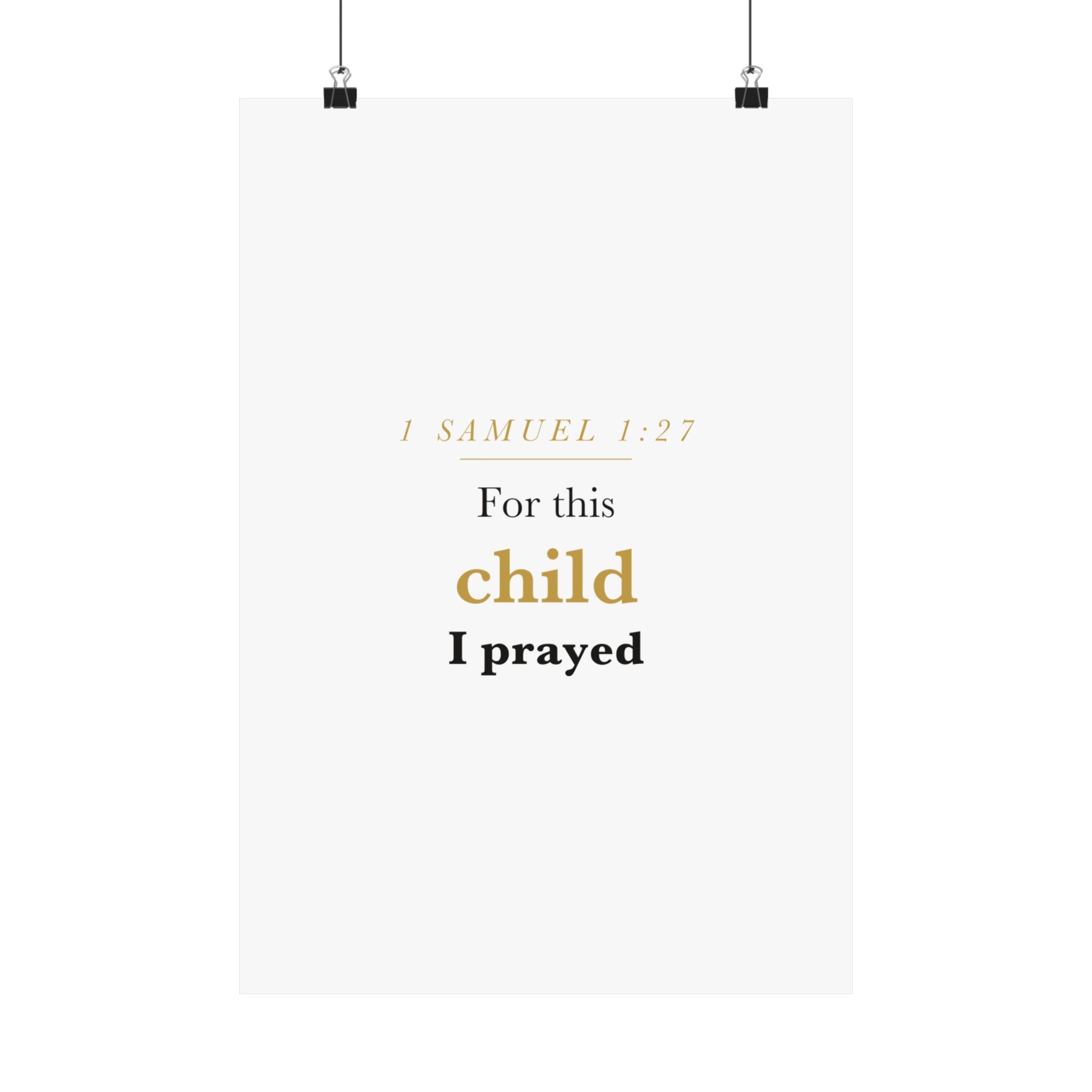 1 Samuel 1:27 — For This Child I Prayed