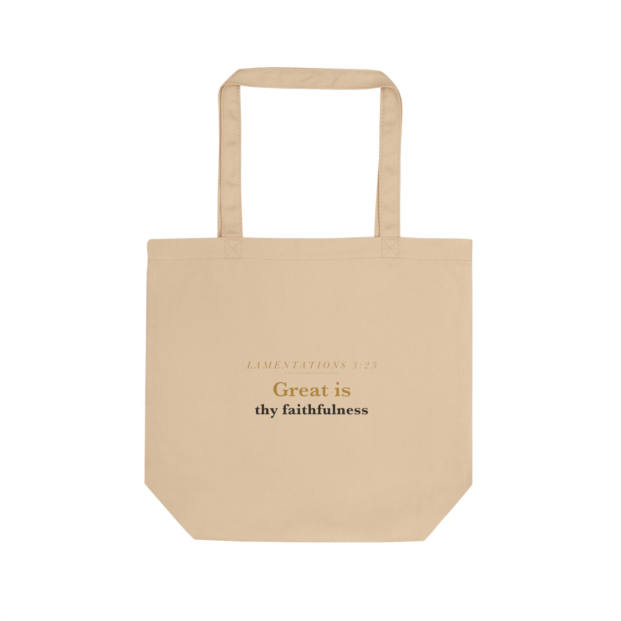 Great Is Thy Faithfulness — Lamentations 3:23 Scripture Canvas Tote