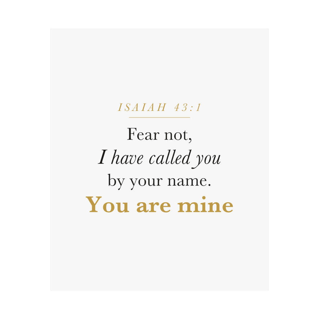 Isaiah 43:1 Nursery Wall Art — Fear Not, You Are Mine — Christian Baby Girl Scripture Print