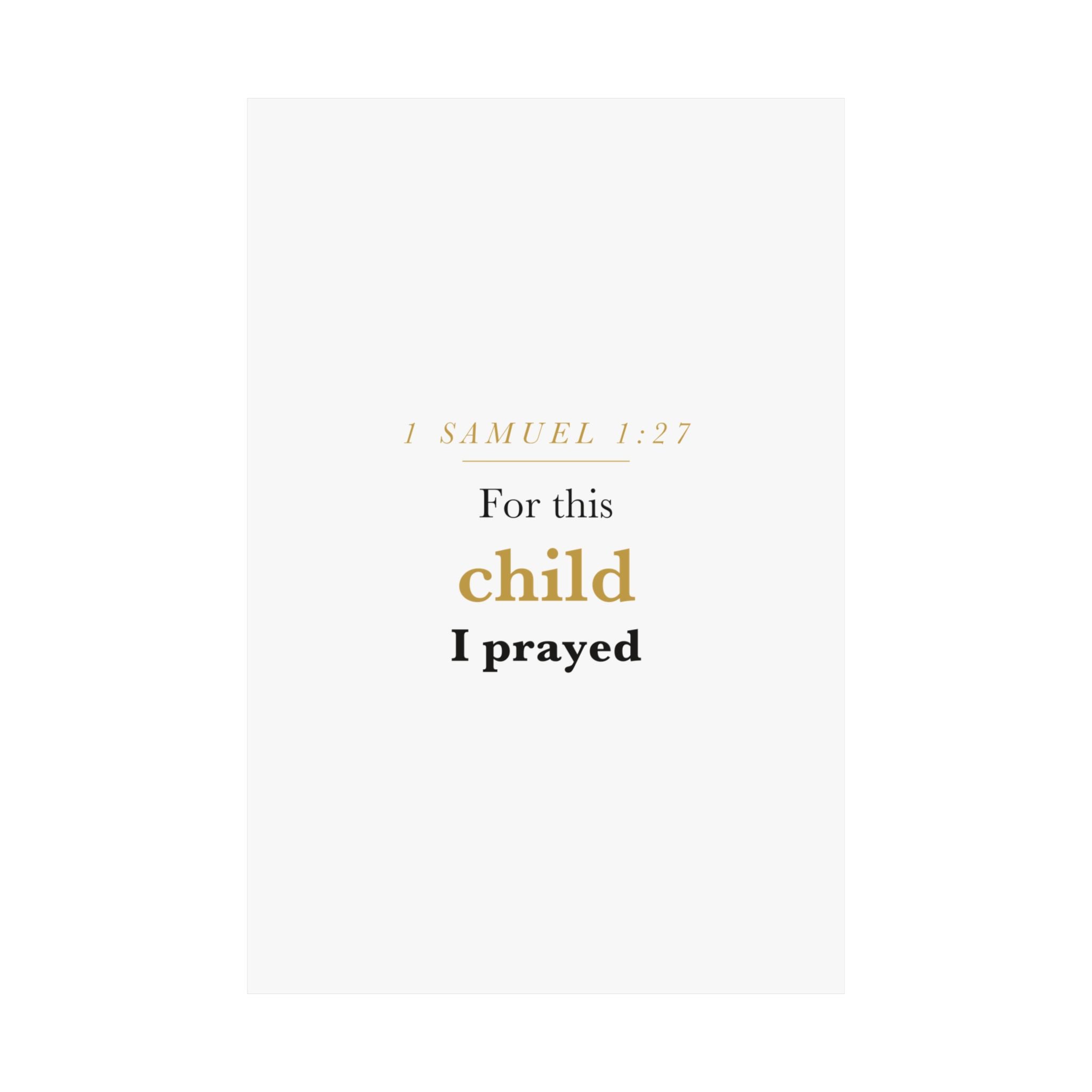 1 Samuel 1:27 — For This Child I Prayed