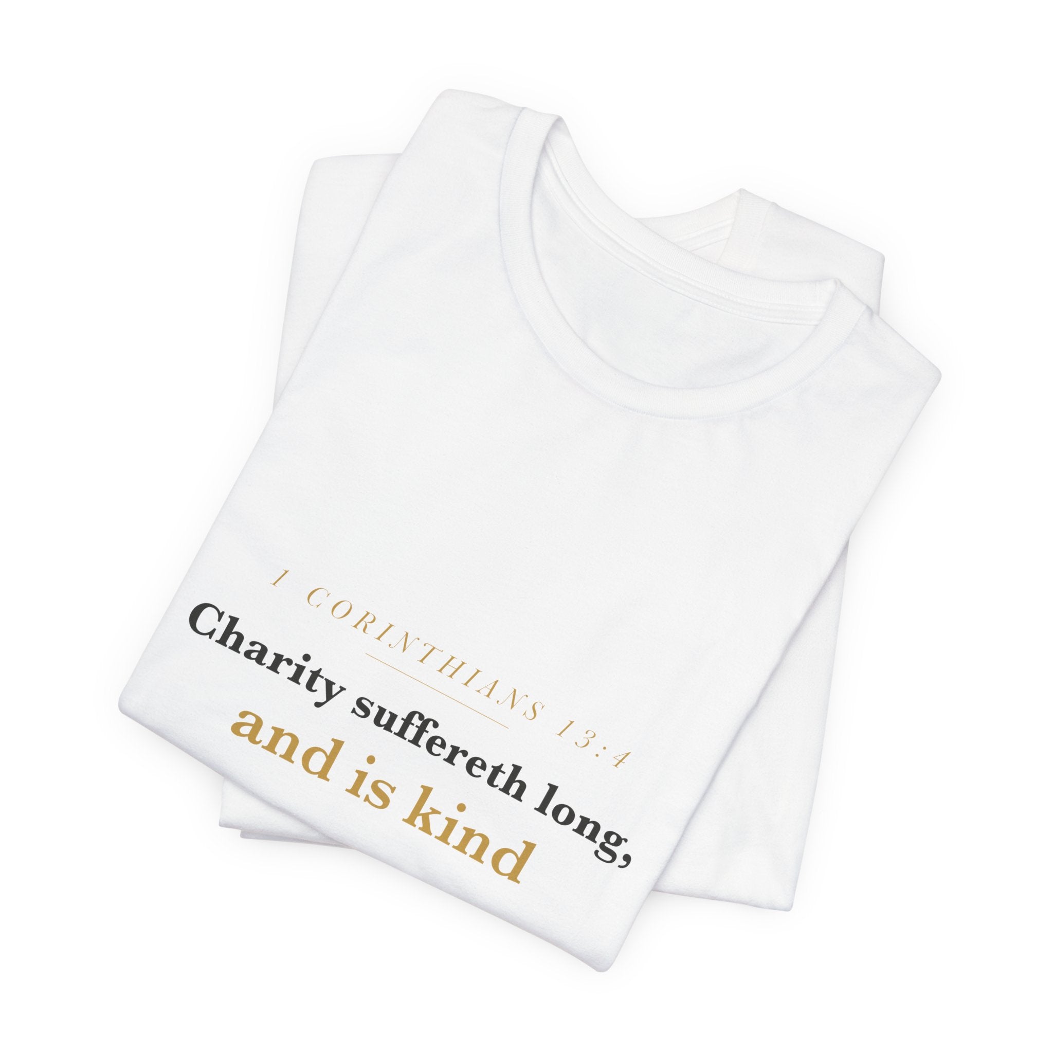 Charity Suffereth Long — 1 Corinthians 13:4 Scripture Tee · Light