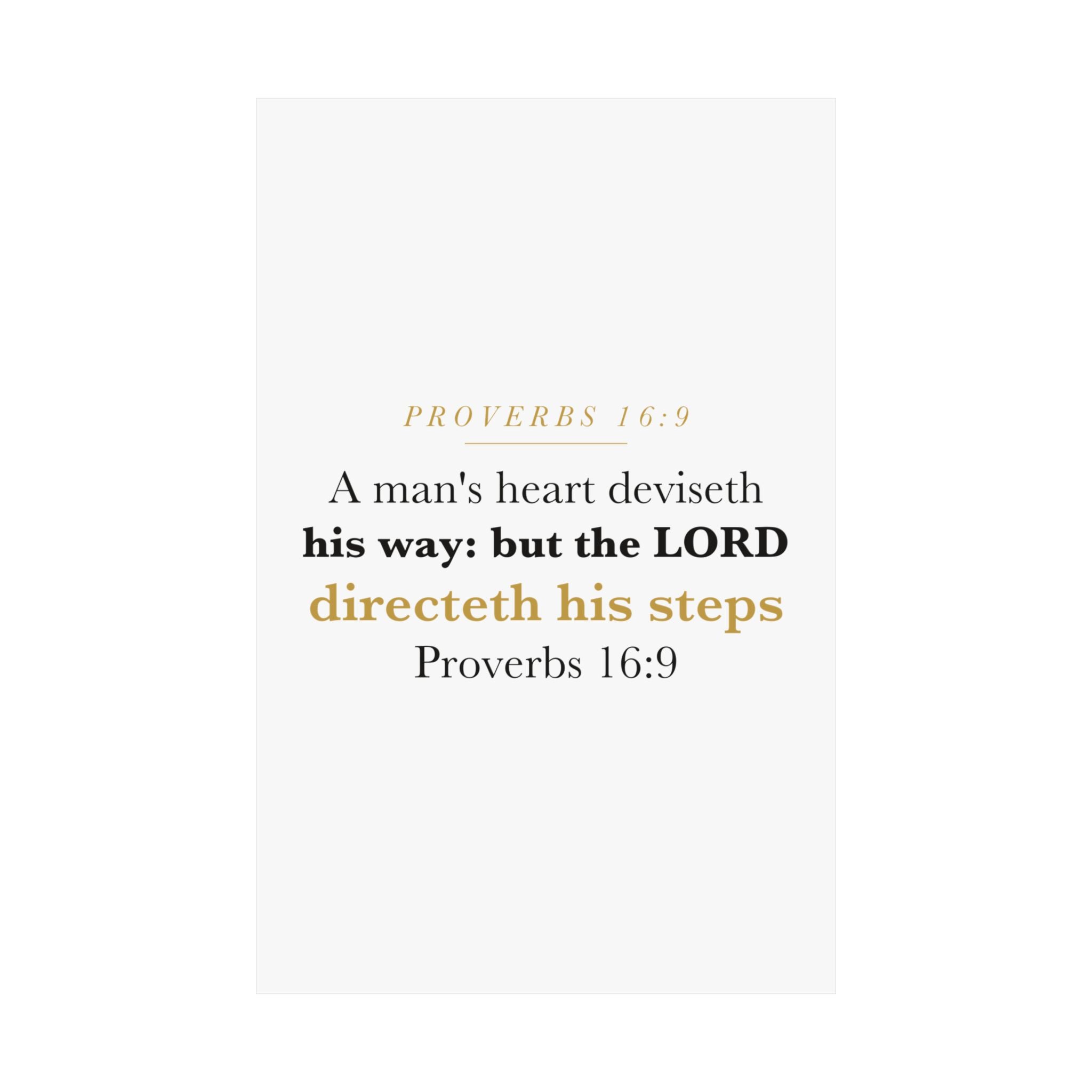 The LORD Directeth His Steps Proverbs 16:9 New Job Promotion Gift Poster | Minimalist Christian Print for New Career