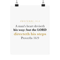 The LORD Directeth His Steps Proverbs 16:9 New Job Promotion Gift Poster | Minimalist Christian Print for New Career