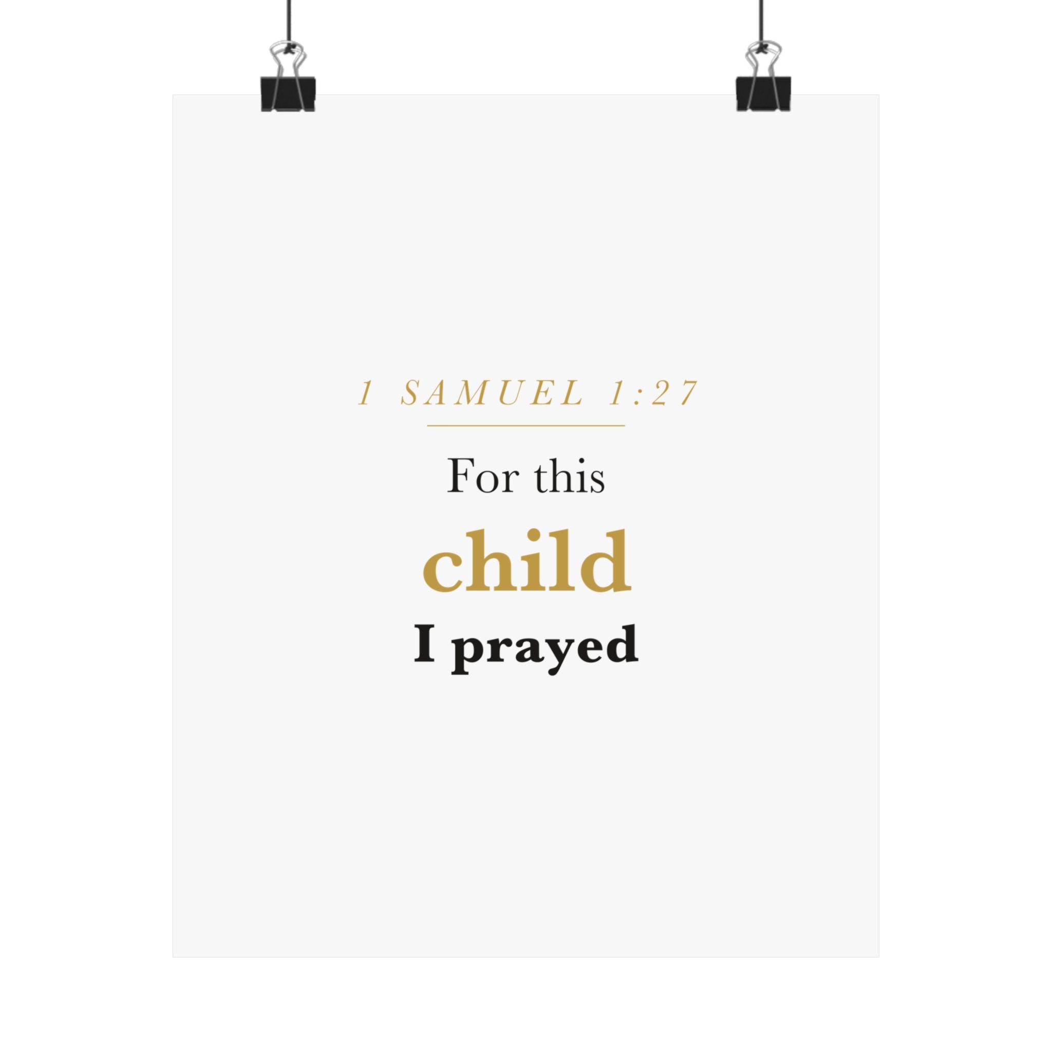 1 Samuel 1:27 — For This Child I Prayed