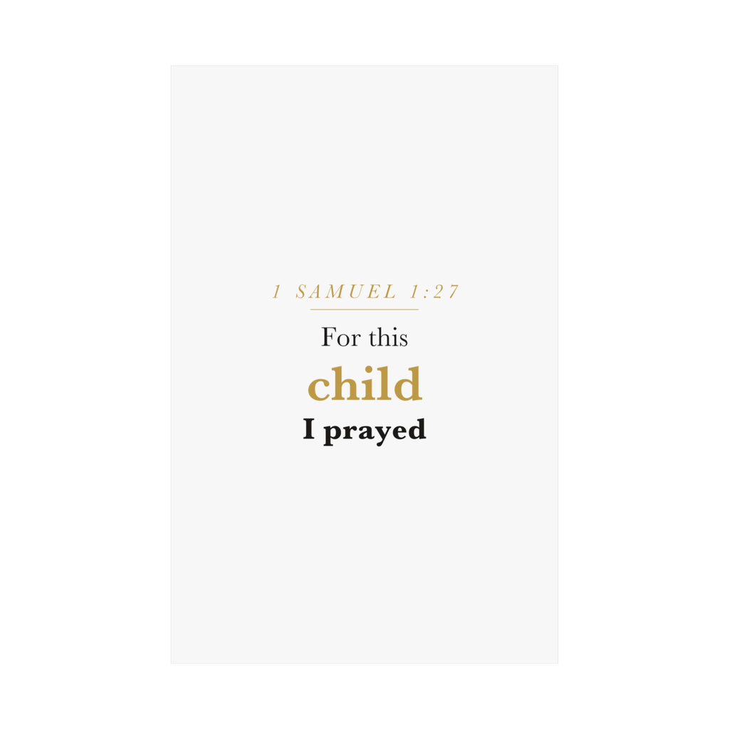 1 Samuel 1:27 — For This Child I Prayed
