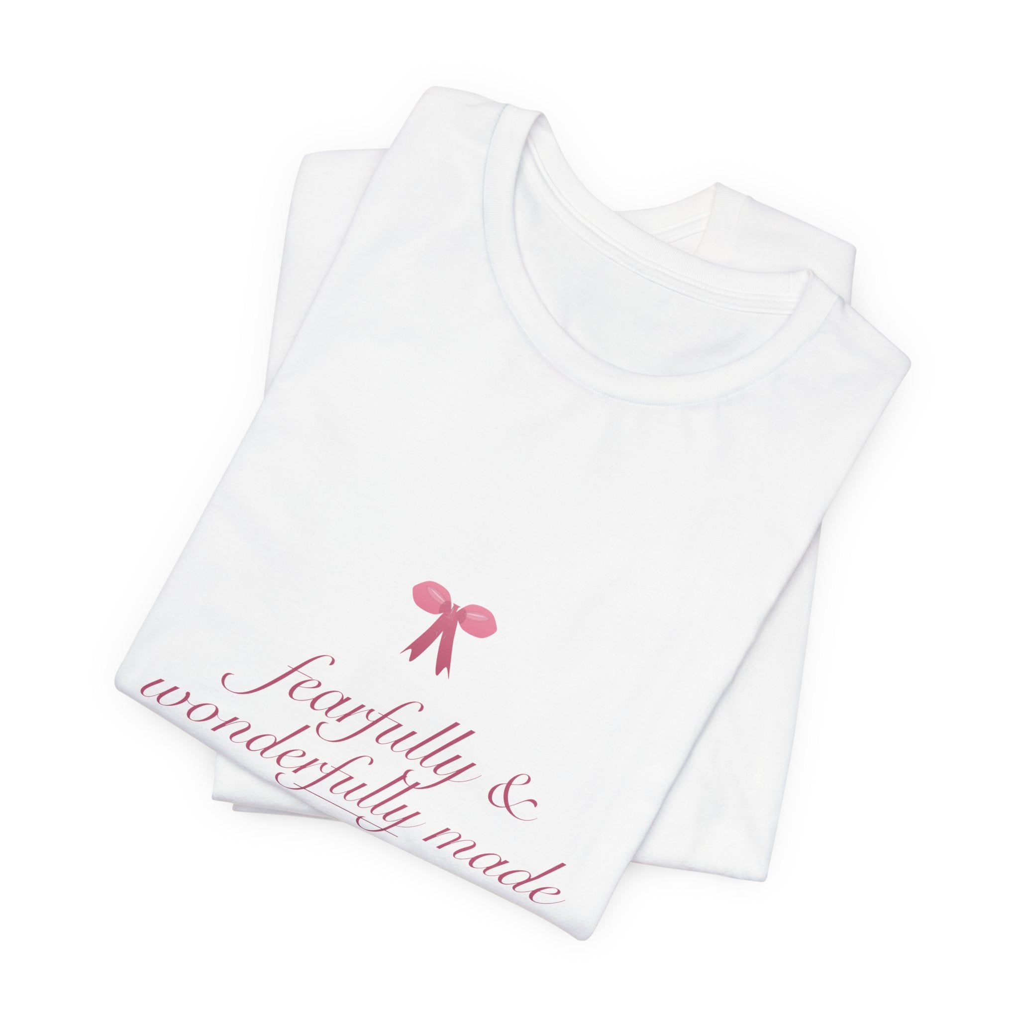 Fearfully & Wonderfully Made Shirt, Coquette Christian Tee, Soft Girl Faith Aesthetic, Bible Verse