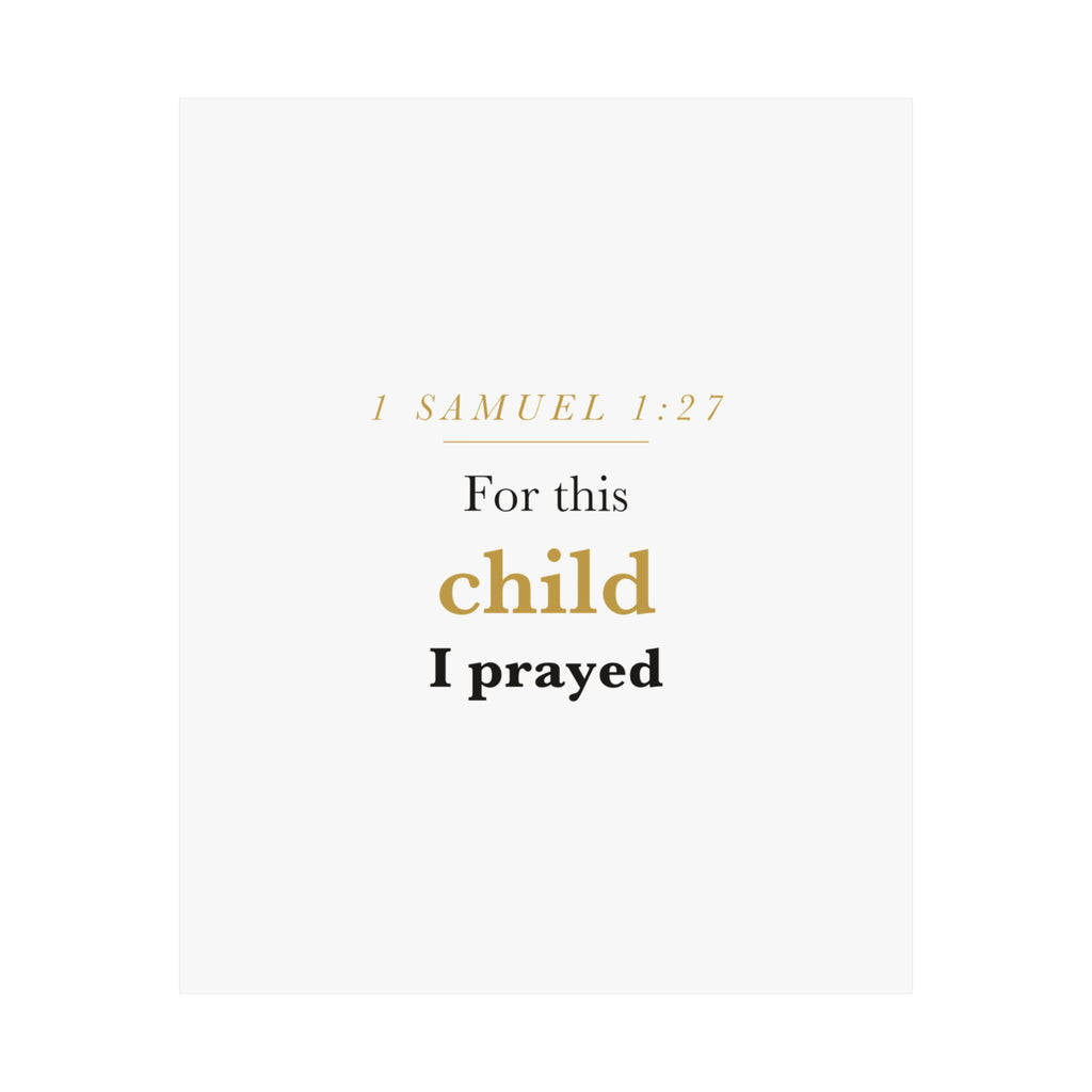 1 Samuel 1:27 — For This Child I Prayed