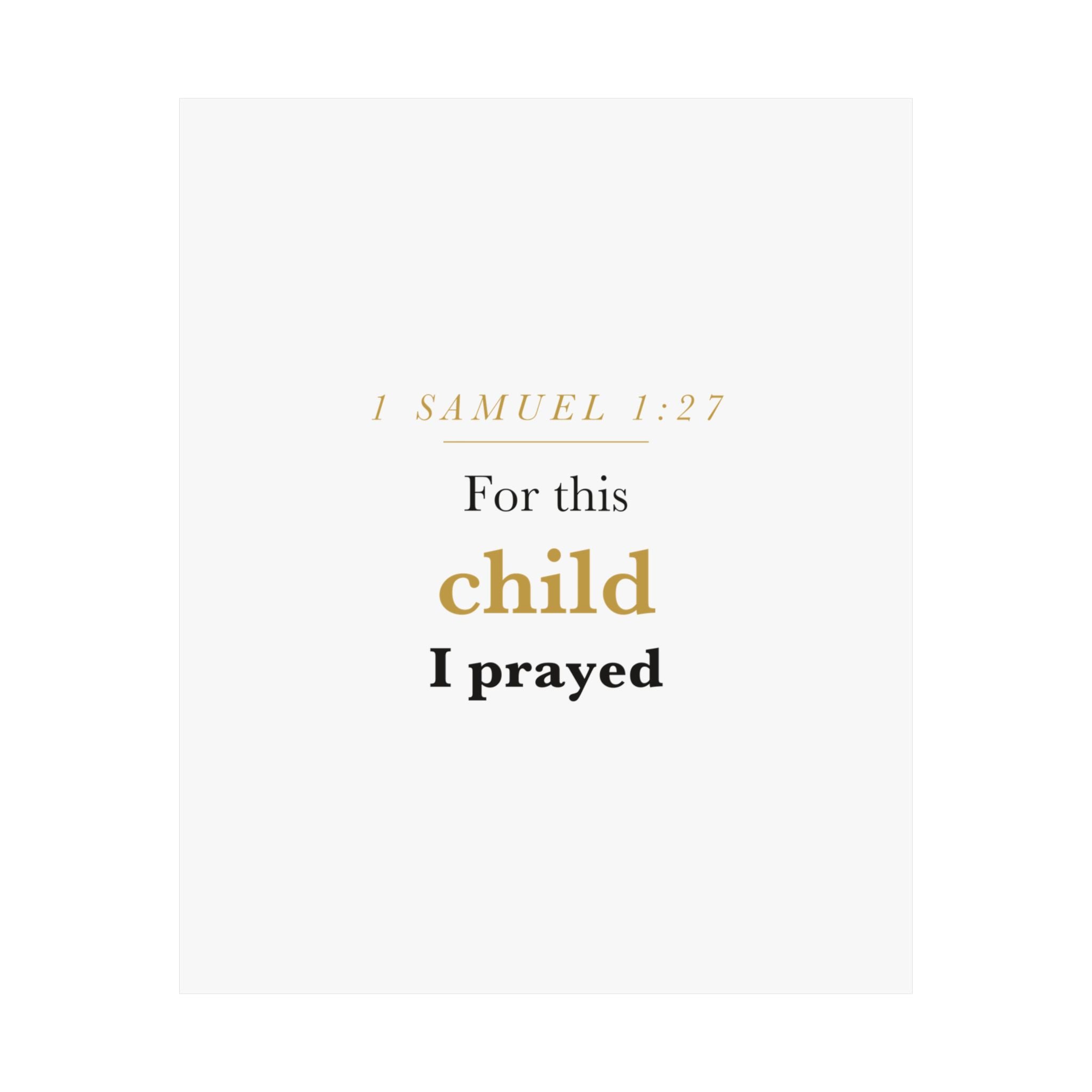 1 Samuel 1:27 — For This Child I Prayed