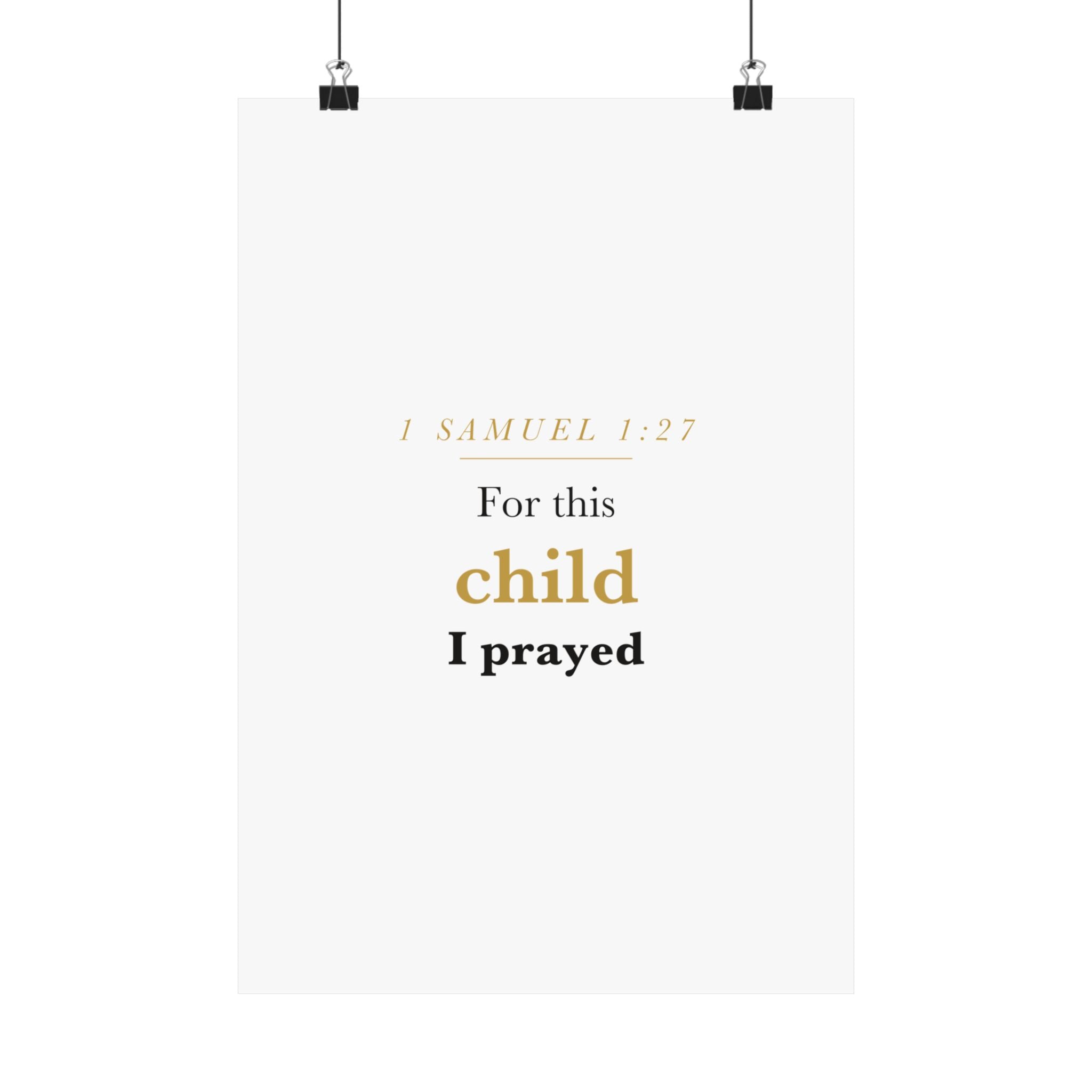 1 Samuel 1:27 — For This Child I Prayed