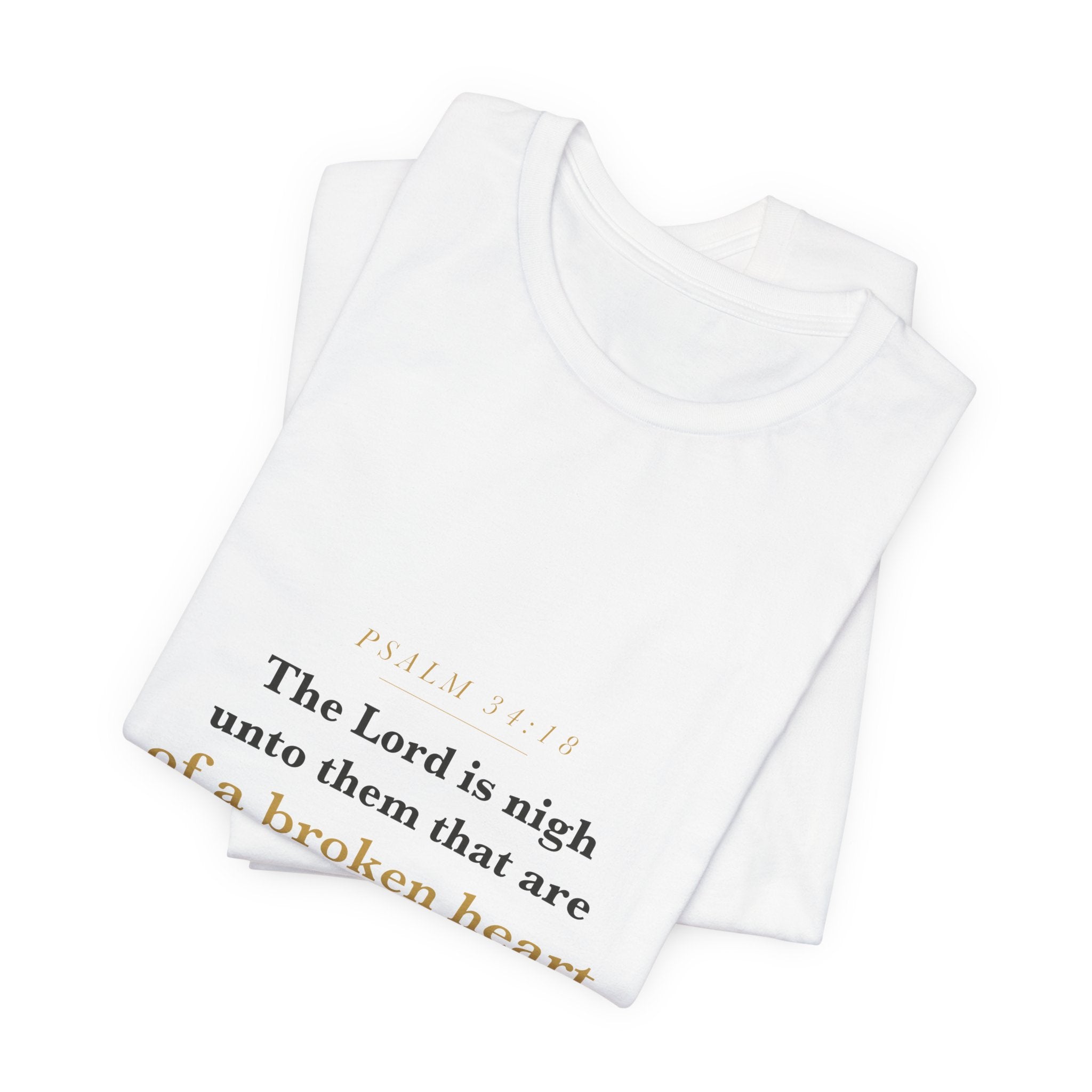 The Lord Is Nigh — Psalm 34:18 Scripture Tee · Light