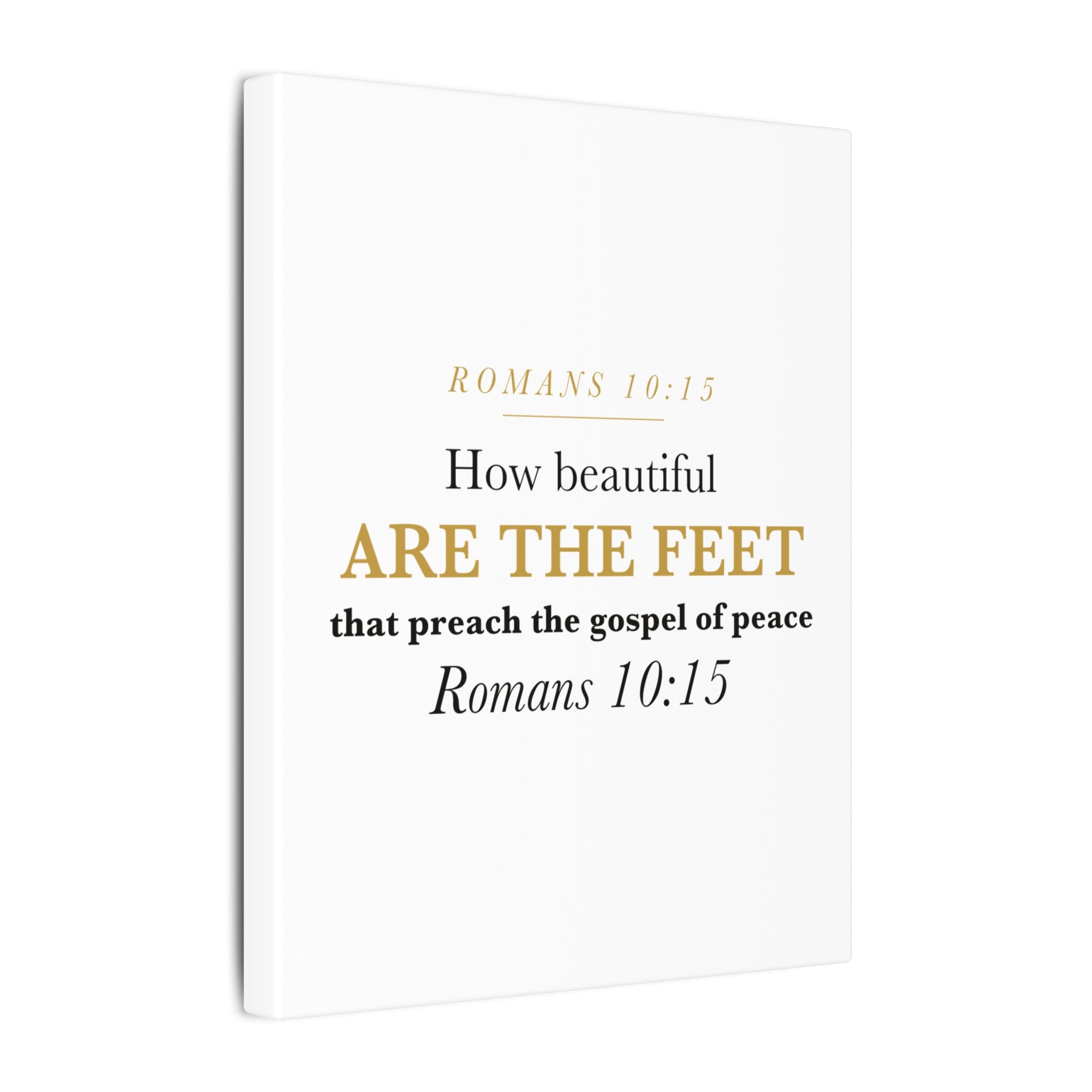 How Beautiful Are the Feet Romans 10:15 Missionary Sending Gift Canvas | Elegant Christian Wall Art for Missions Commissioning