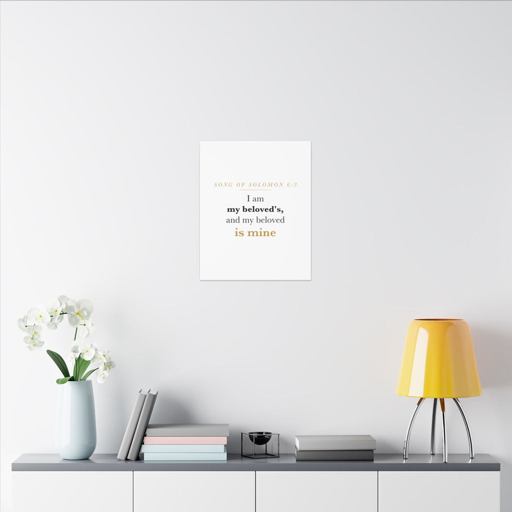 Christian Wedding Gift Scripture Wall Art — I Am My Beloved's, Song of Solomon 6:3 Anniversary Canvas
