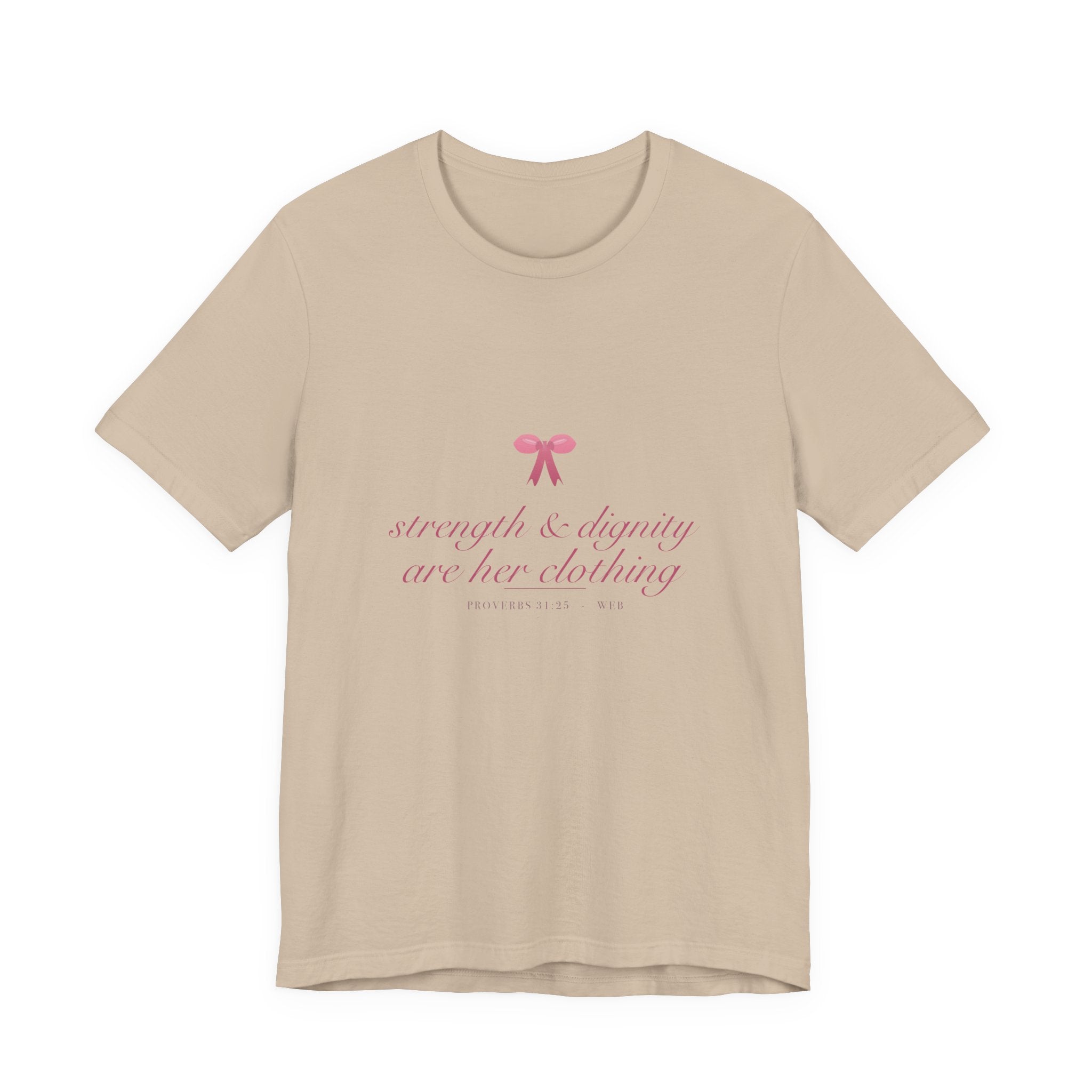 Strength & Dignity Shirt, Proverbs 31 Coquette Christian Tee, Soft Girl Faith Aesthetic Bible Verse