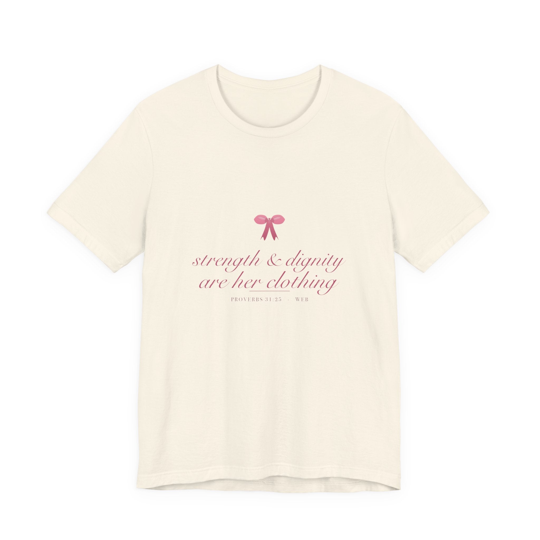 Strength & Dignity Shirt, Proverbs 31 Coquette Christian Tee, Soft Girl Faith Aesthetic Bible Verse
