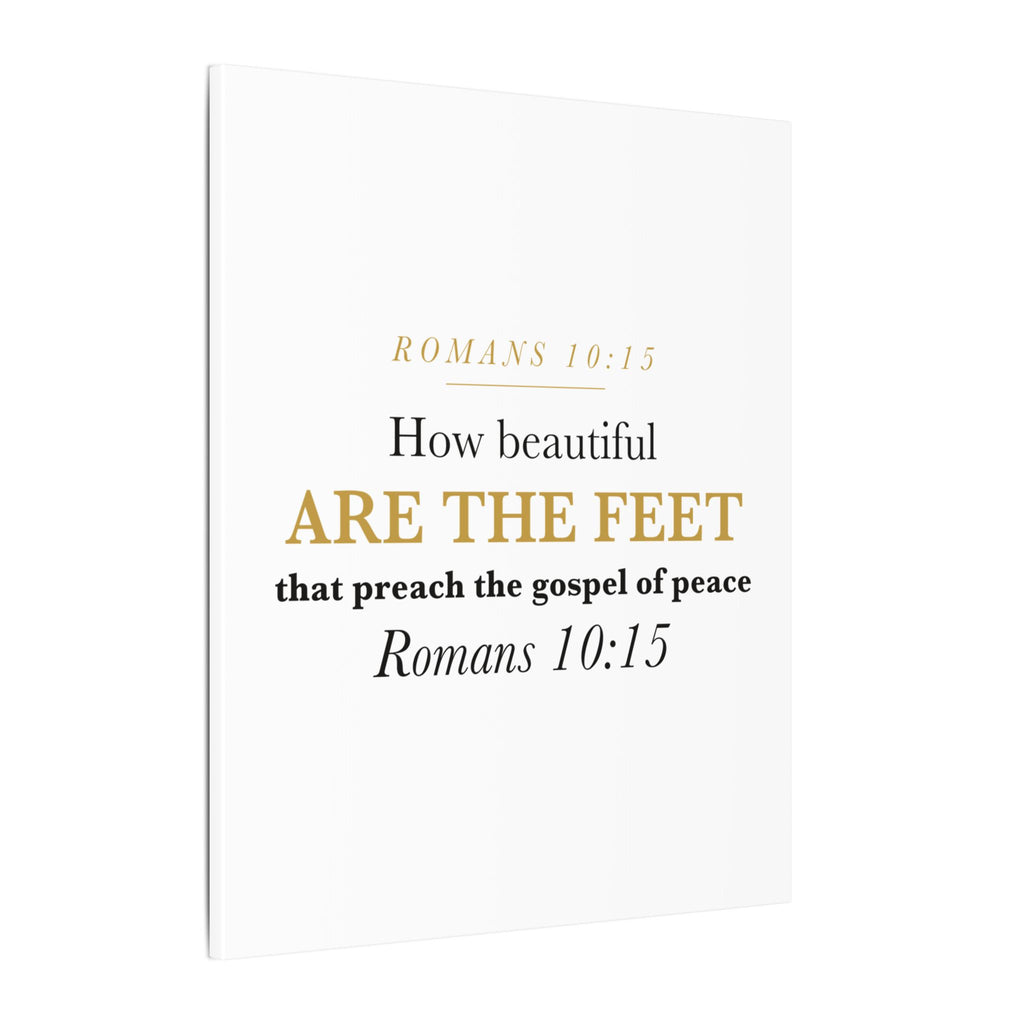 How Beautiful Are the Feet Romans 10:15 Missionary Sending Gift Canvas | Elegant Christian Wall Art for Missions Commissioning