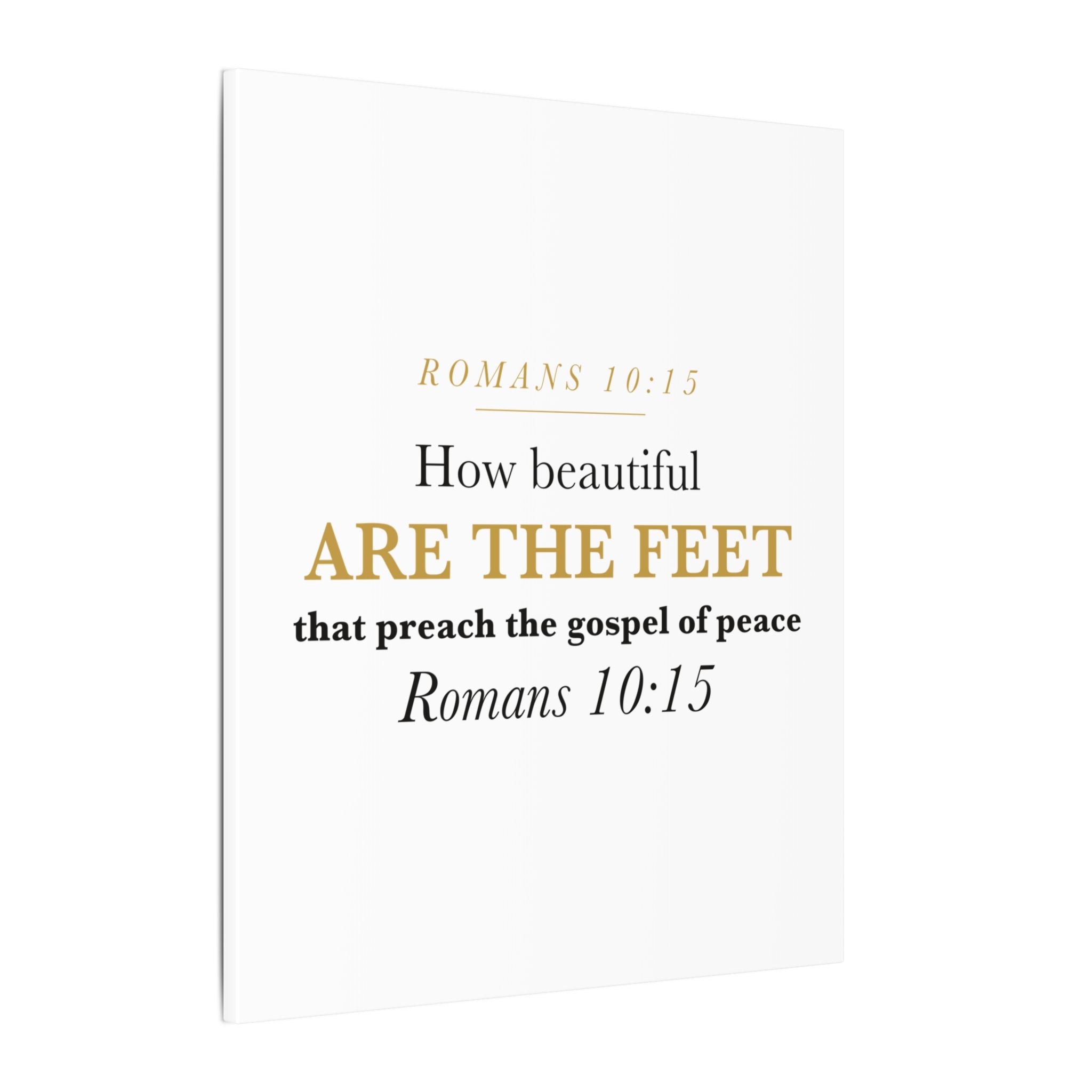 How Beautiful Are the Feet Romans 10:15 Missionary Sending Gift Canvas | Elegant Christian Wall Art for Missions Commissioning