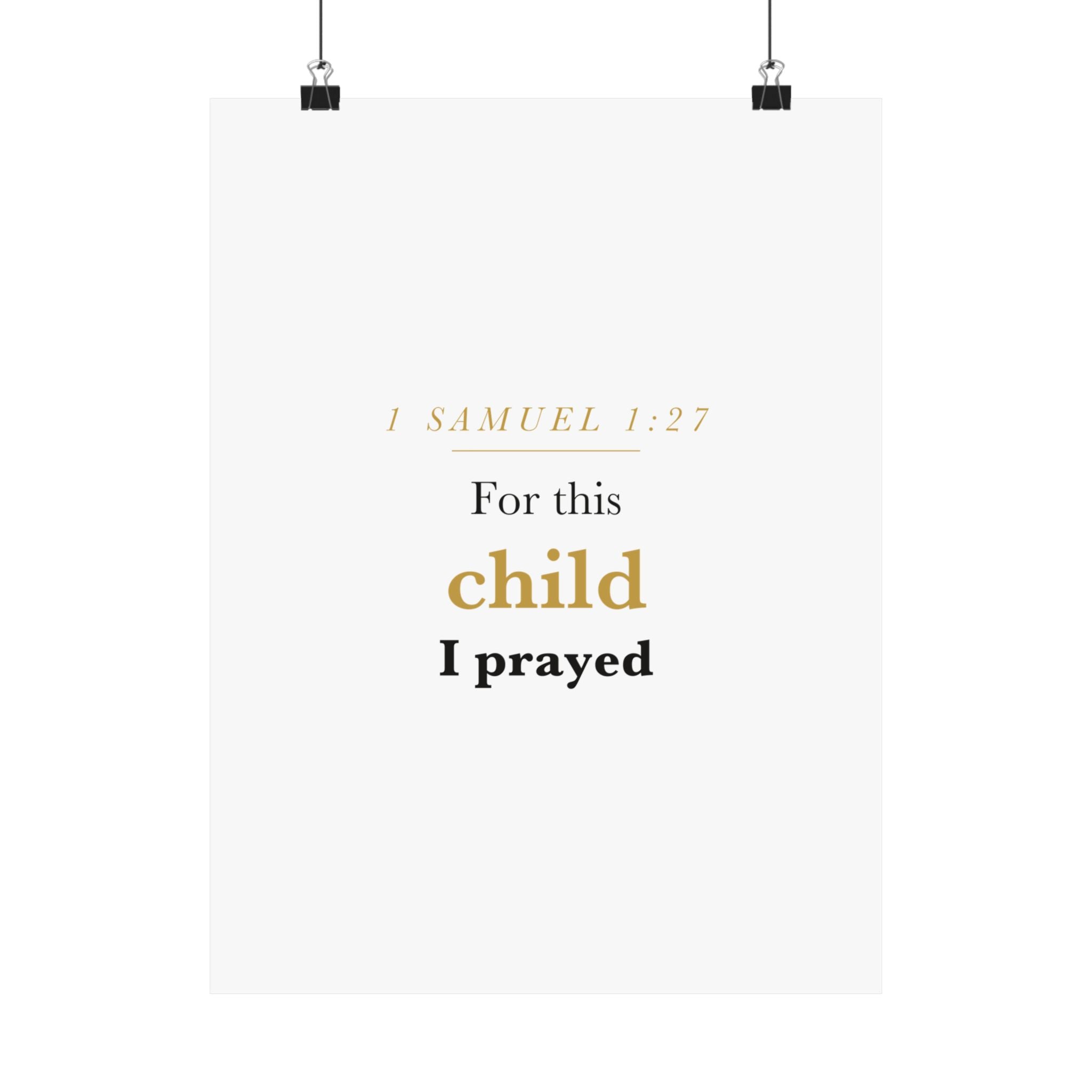 1 Samuel 1:27 — For This Child I Prayed