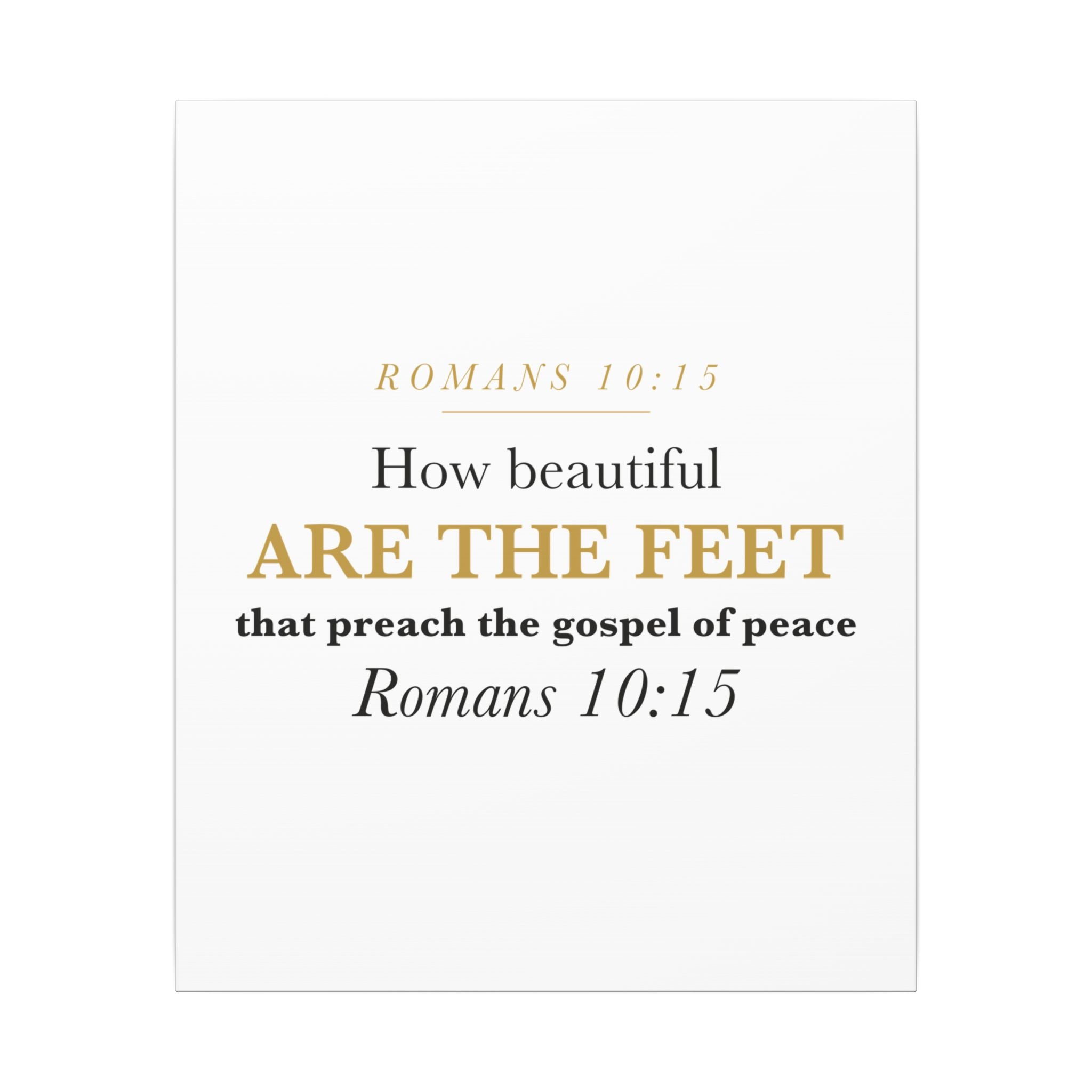 How Beautiful Are the Feet Romans 10:15 Missionary Sending Gift Canvas | Elegant Christian Wall Art for Missions Commissioning