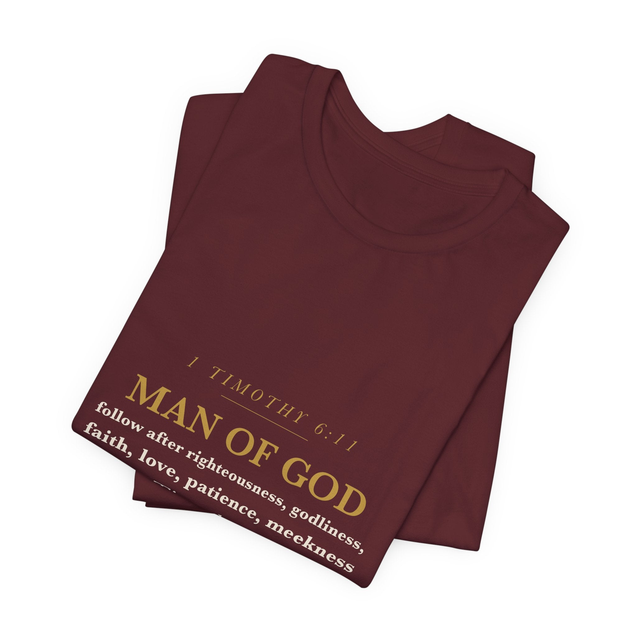 Man of God Shirt 1 Timothy 6:11 Christian Husband Dad Fathers Day Gift