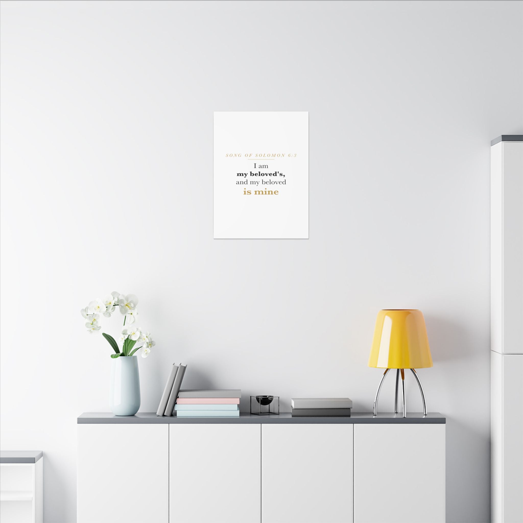 Christian Wedding Gift Scripture Wall Art — I Am My Beloved's, Song of Solomon 6:3 Anniversary Canvas
