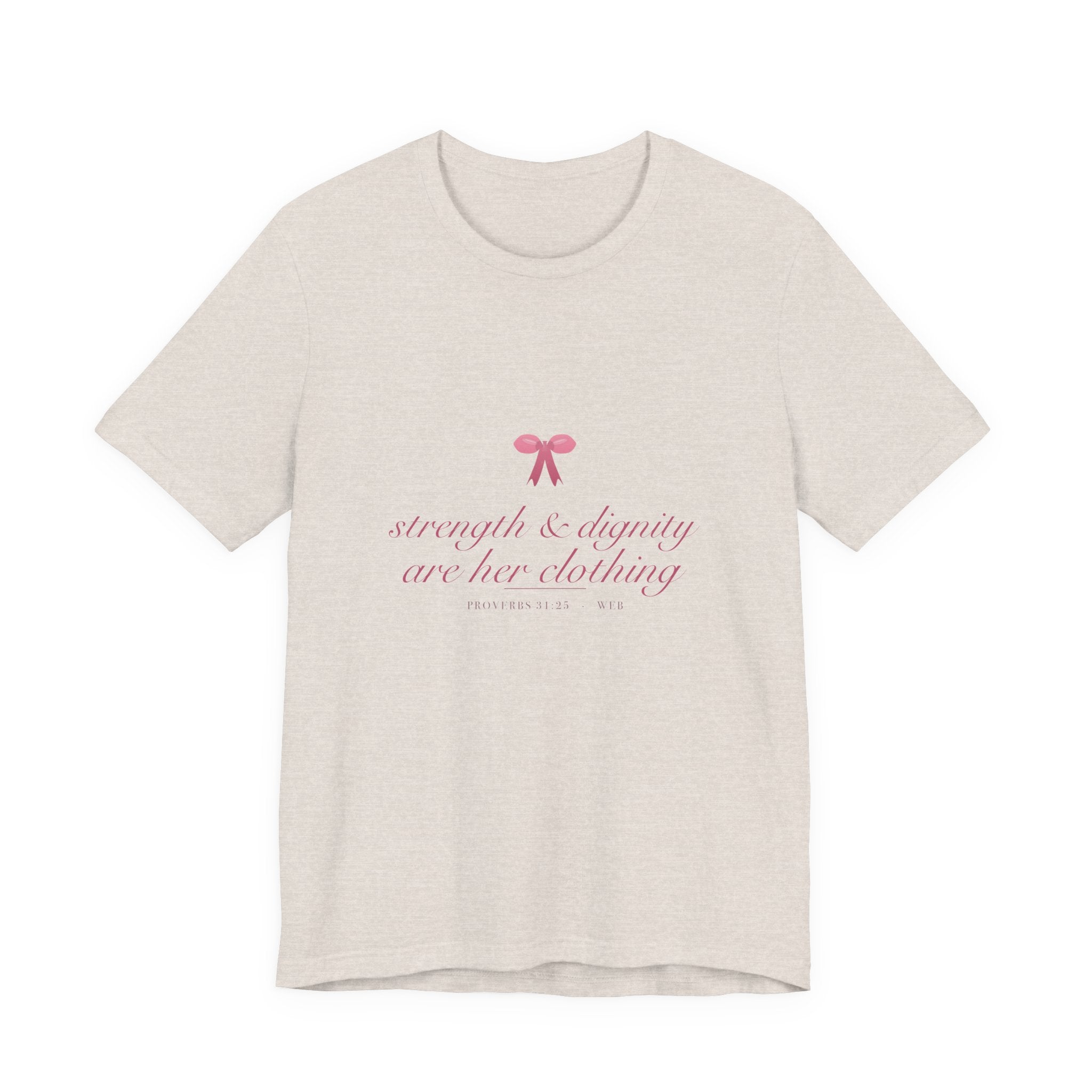 Strength & Dignity Shirt, Proverbs 31 Coquette Christian Tee, Soft Girl Faith Aesthetic Bible Verse