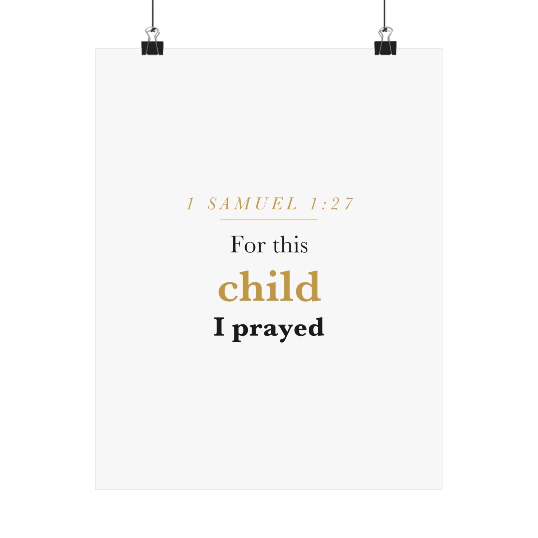 1 Samuel 1:27 — For This Child I Prayed