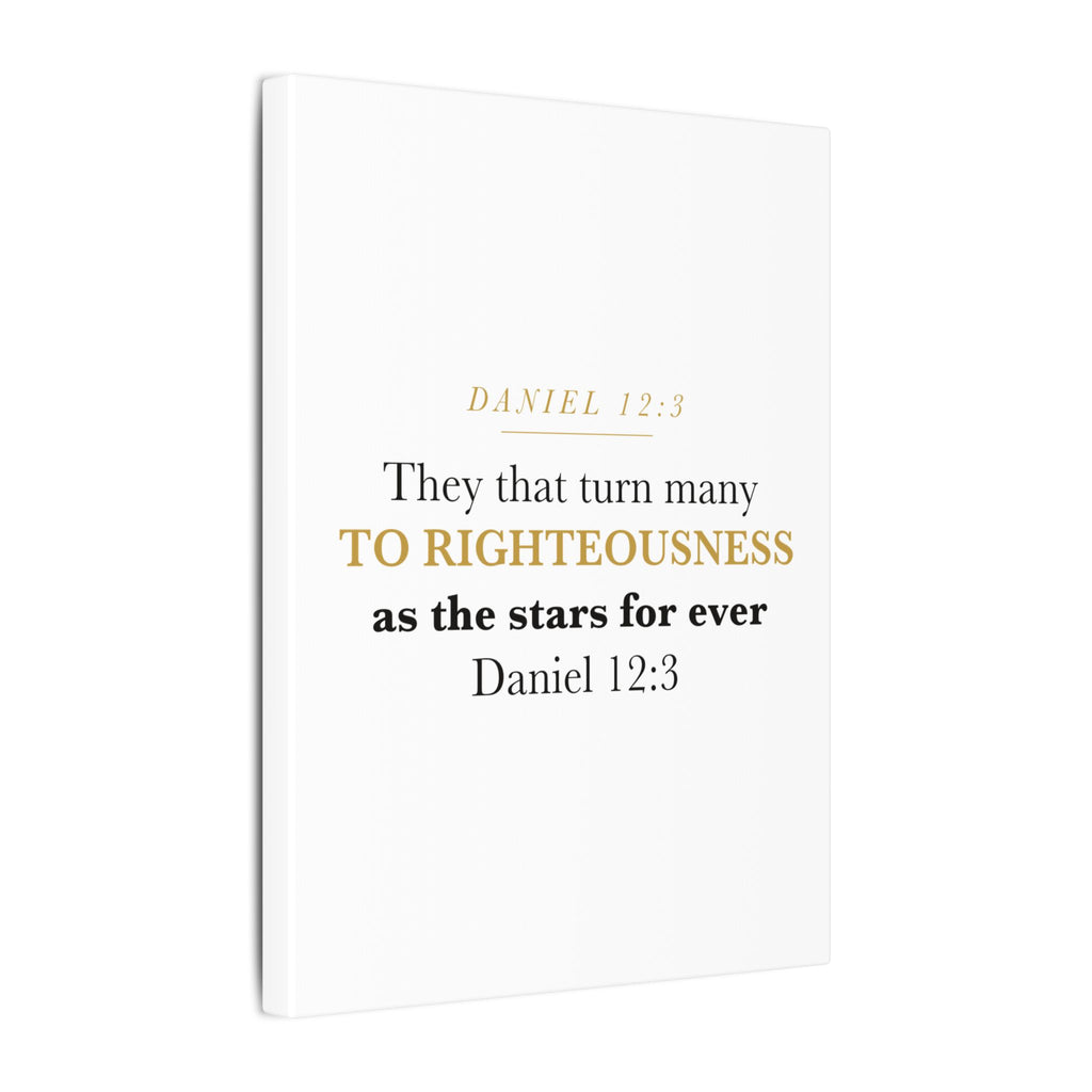 Turn Many to Righteousness Daniel 12:3 Christian Teacher Classroom Wall Art Canvas