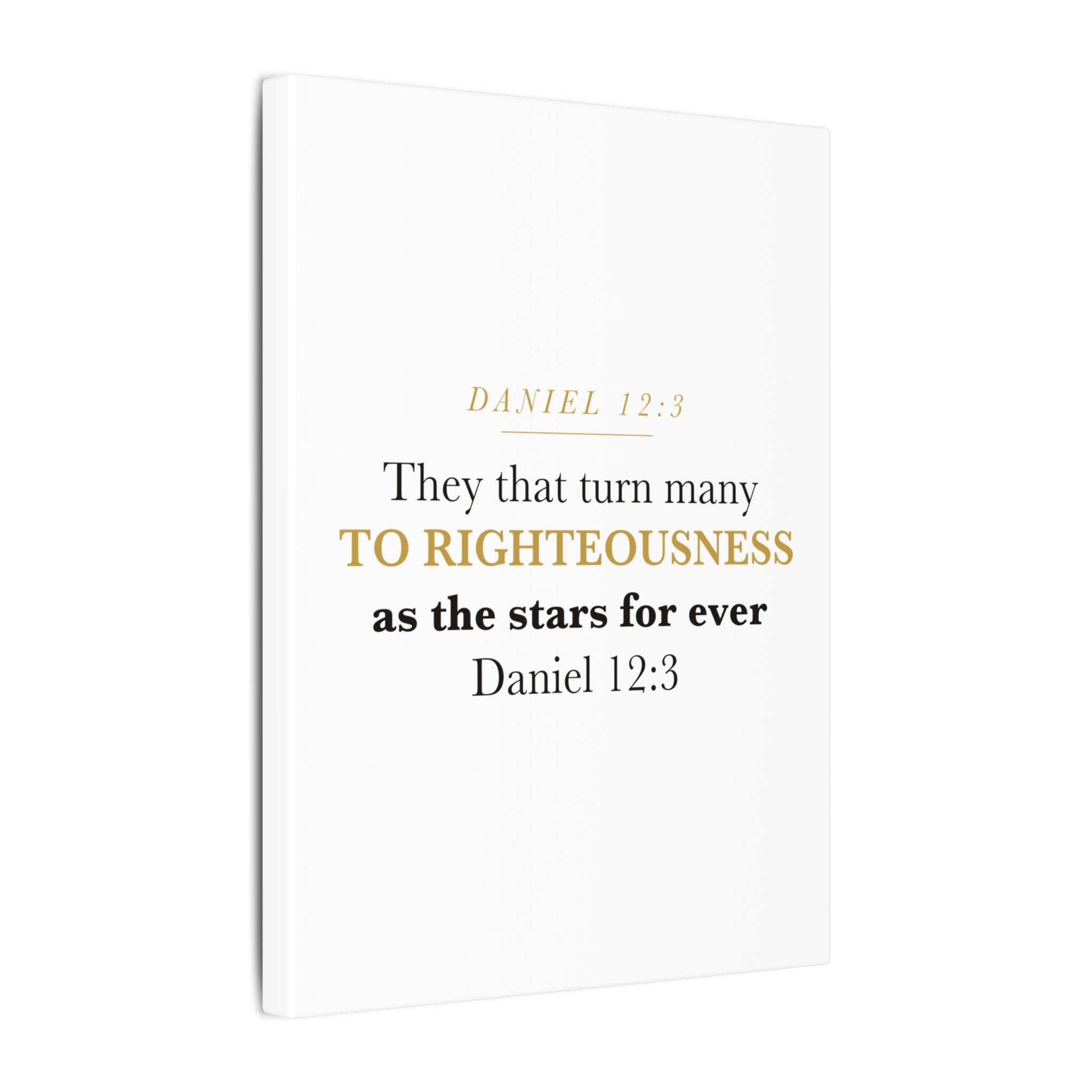 Turn Many to Righteousness Daniel 12:3 Christian Teacher Classroom Wall Art Canvas