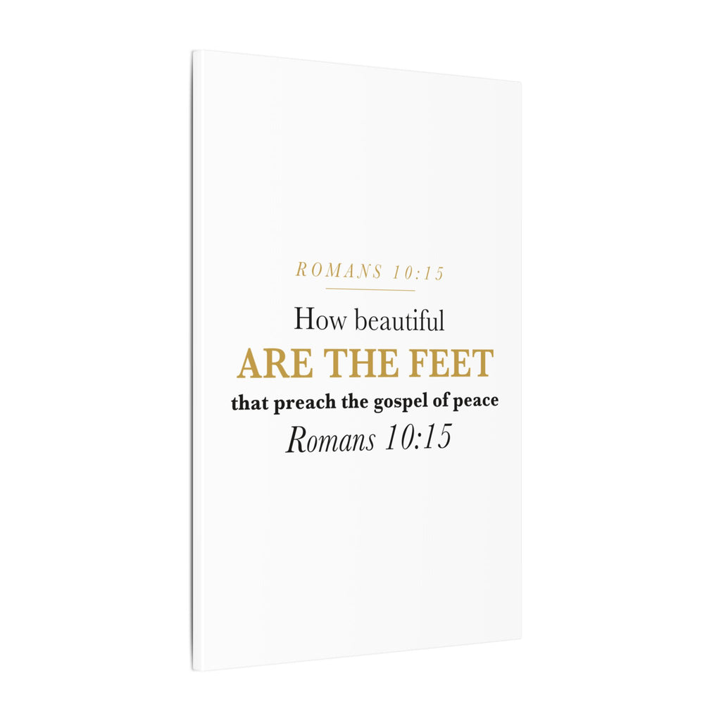 How Beautiful Are the Feet Romans 10:15 Missionary Sending Gift Canvas | Elegant Christian Wall Art for Missions Commissioning