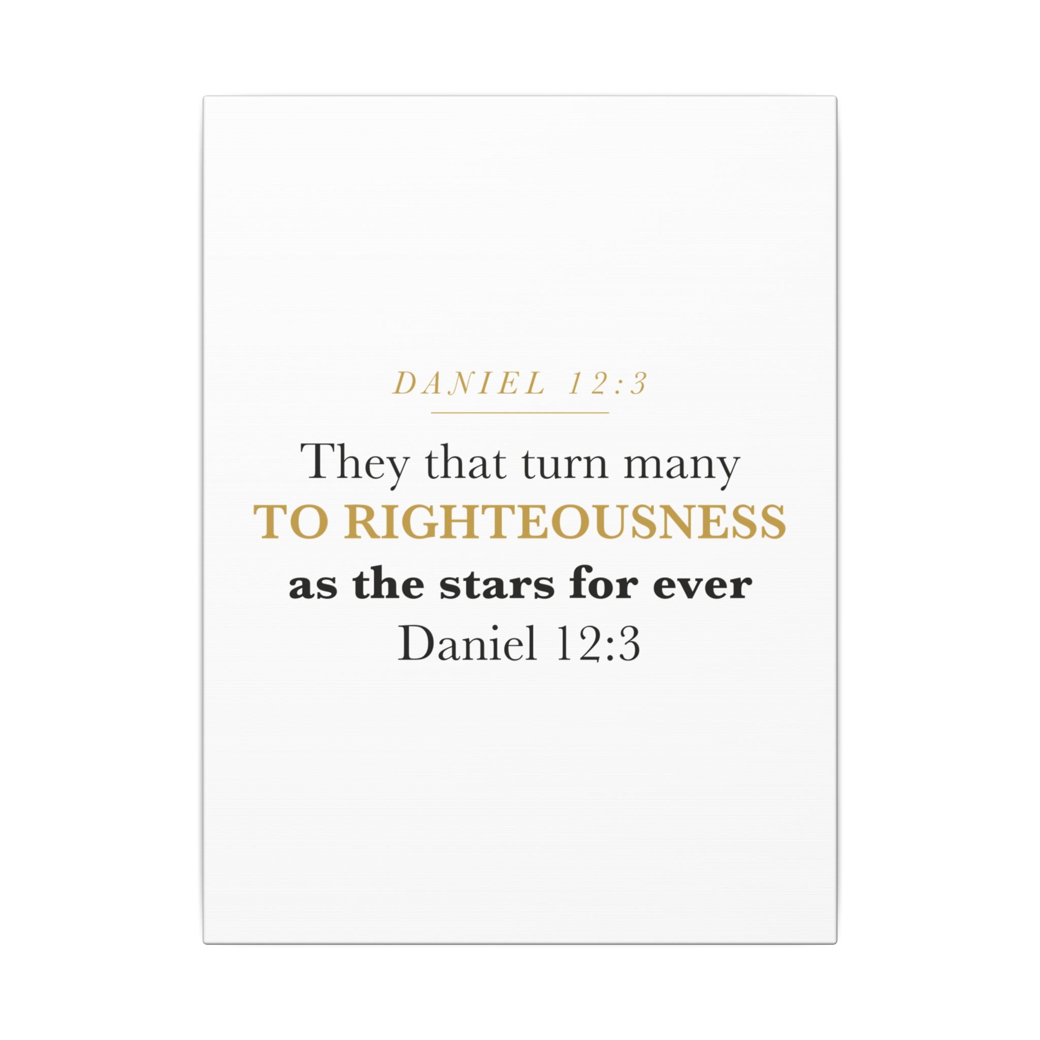 Turn Many to Righteousness Daniel 12:3 Christian Teacher Classroom Wall Art Canvas