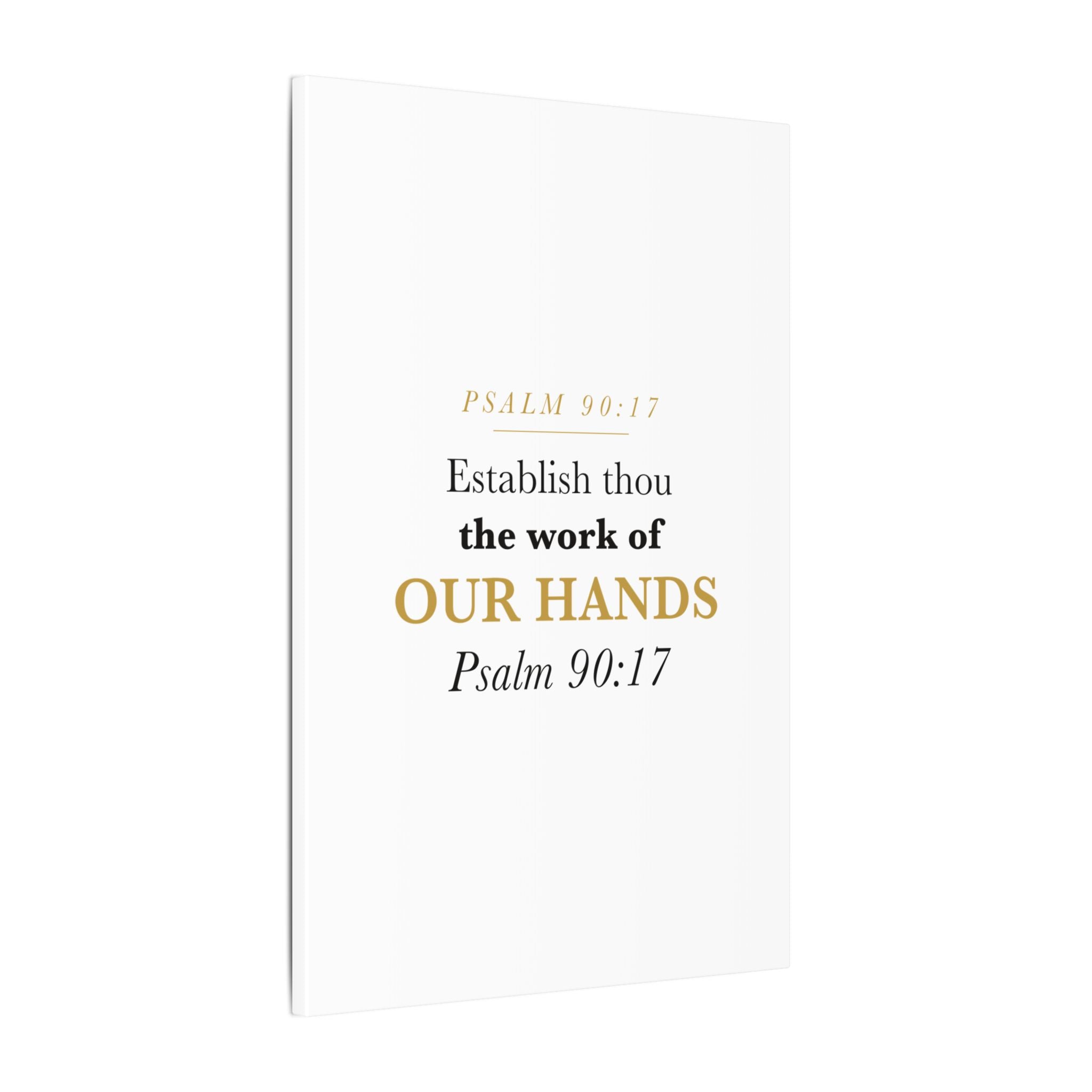 Establish the Work of Our Hands Psalm 90:17 Retirement Gift Canvas | Elegant Serif Christian Wall Art for Retiree