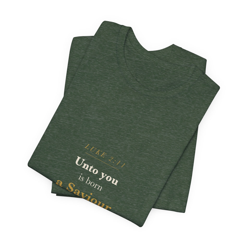 Unto You Is Born — Vintage Nativity Star Christmas Tee