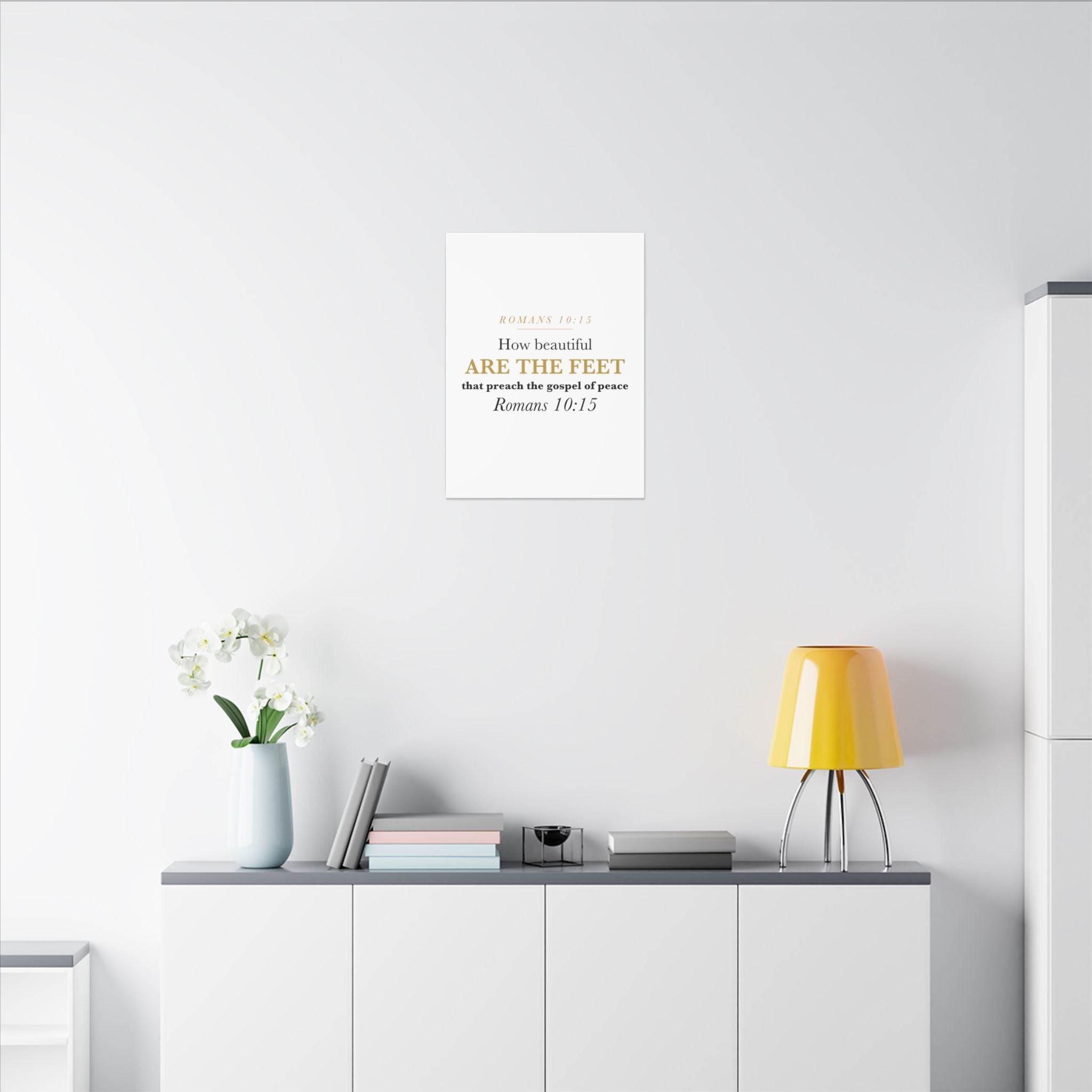 How Beautiful Are the Feet Romans 10:15 Missionary Sending Gift Canvas | Elegant Christian Wall Art for Missions Commissioning