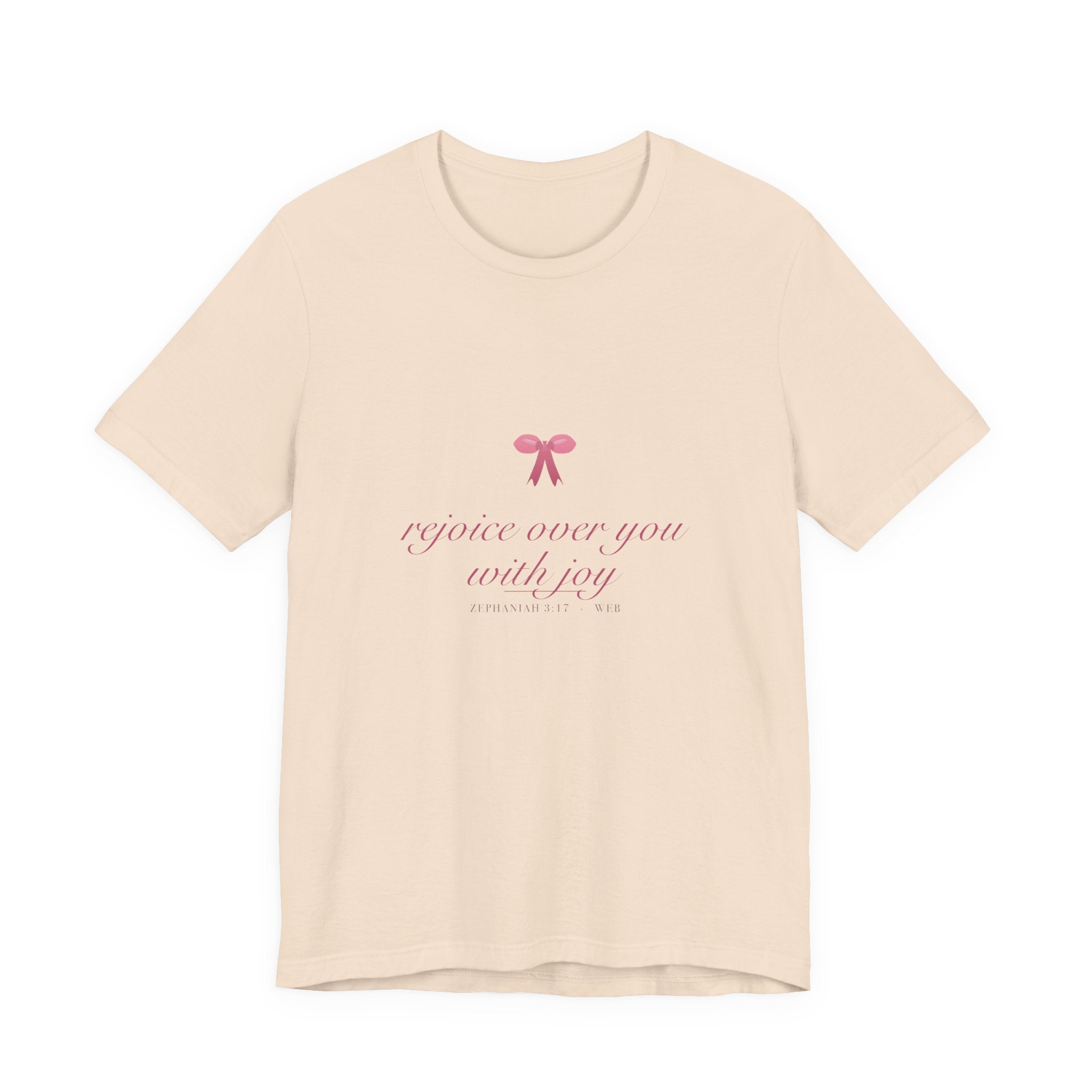Rejoice Over You With Joy Shirt, Coquette Christian Tee, Soft Girl Faith Aesthetic, Bible Verse